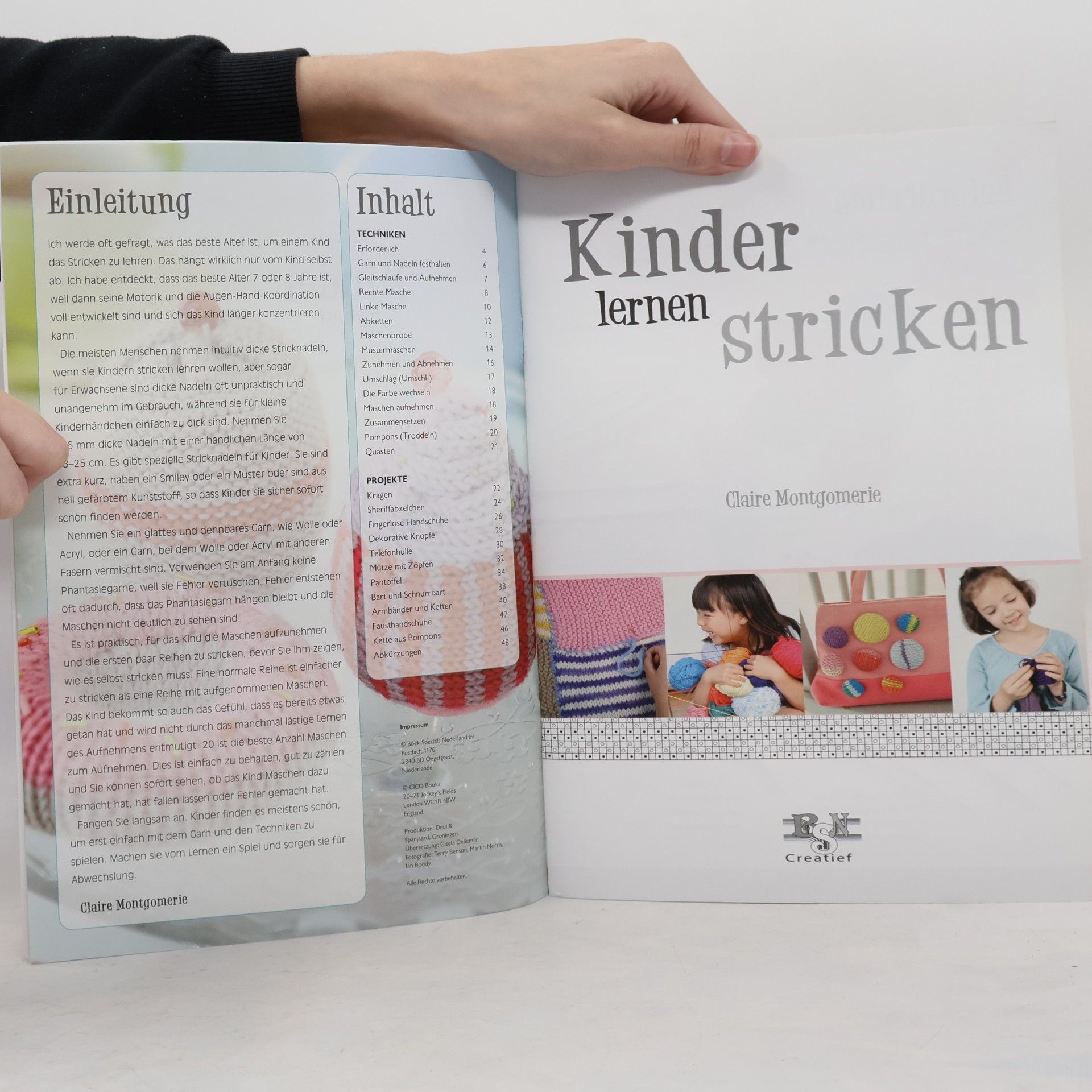 Claire Montgomerie Kinder lernen stricken