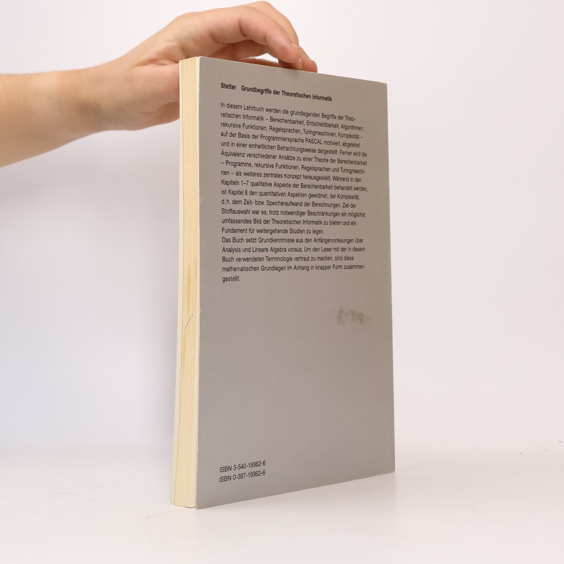 Franz Stetter Studienreihe Informatik: Grundbegriffe der Theoretischen Informatik