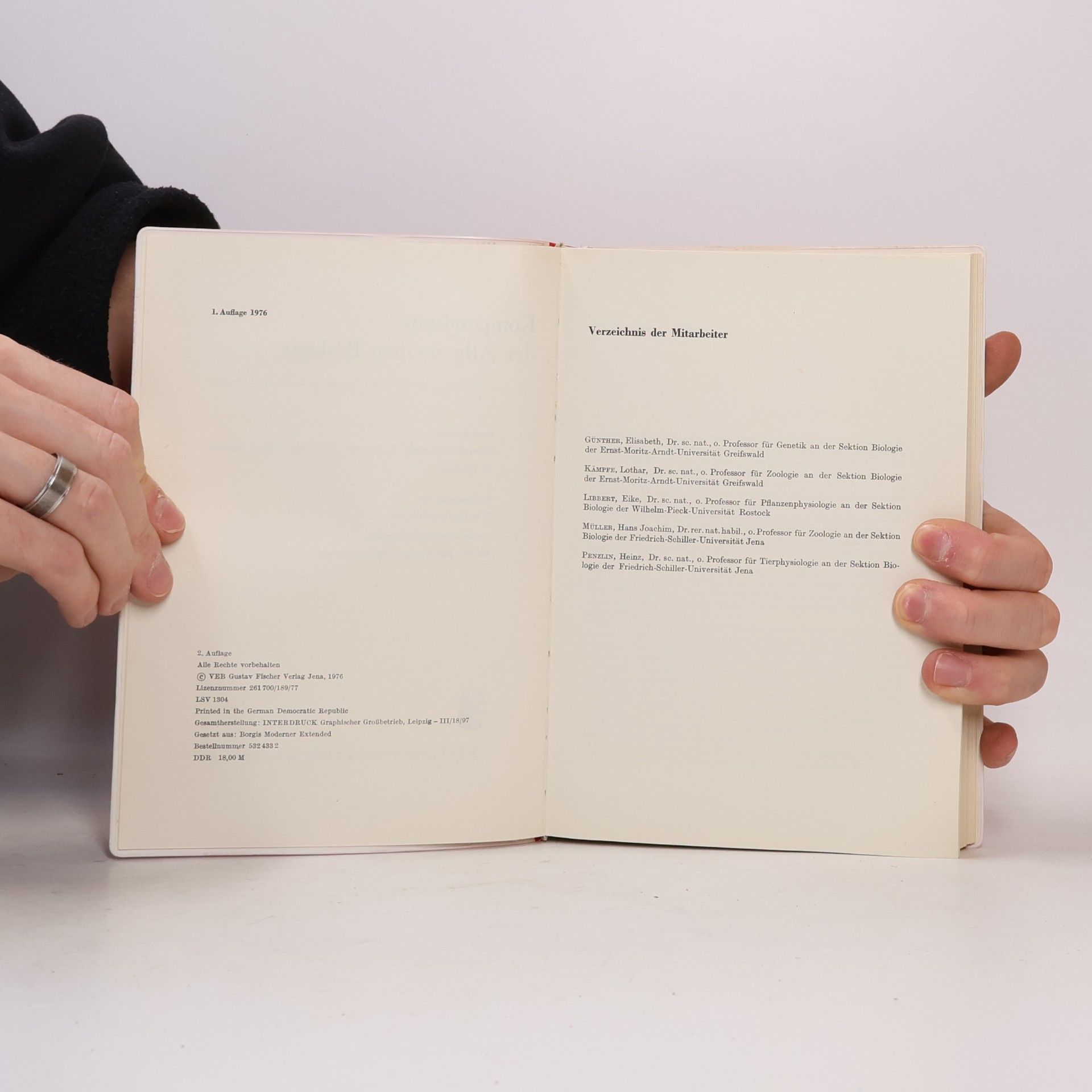 E. Libbert Kompendium der allgemeinen Biologie