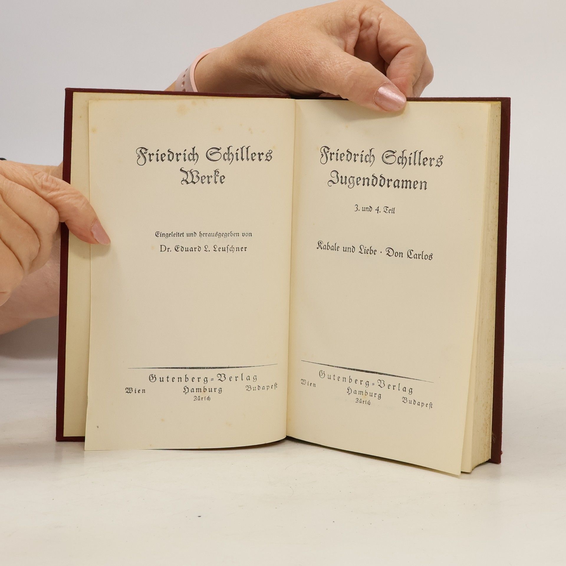 Friedrich Schiller Schillers Werke 3. und 4. Teil