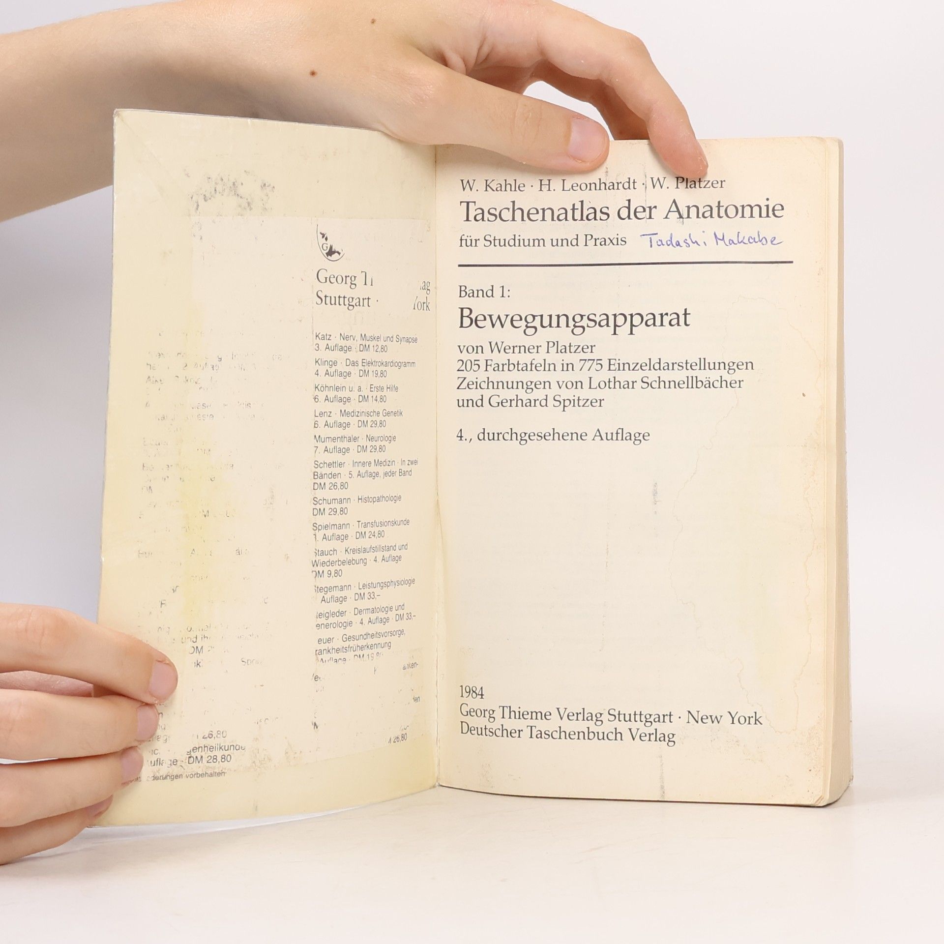 Werner Kahle Taschenatlas der Anatomie für Studium und Praxis