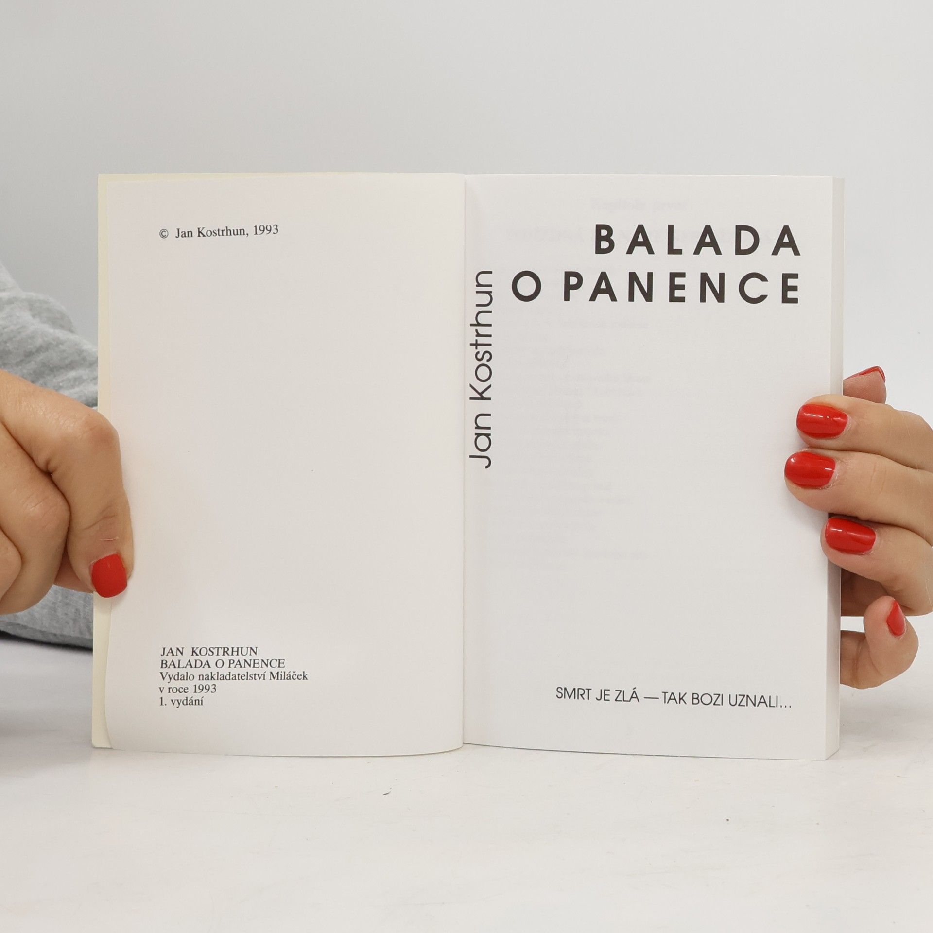 Jan Kostrhun Balada o panence