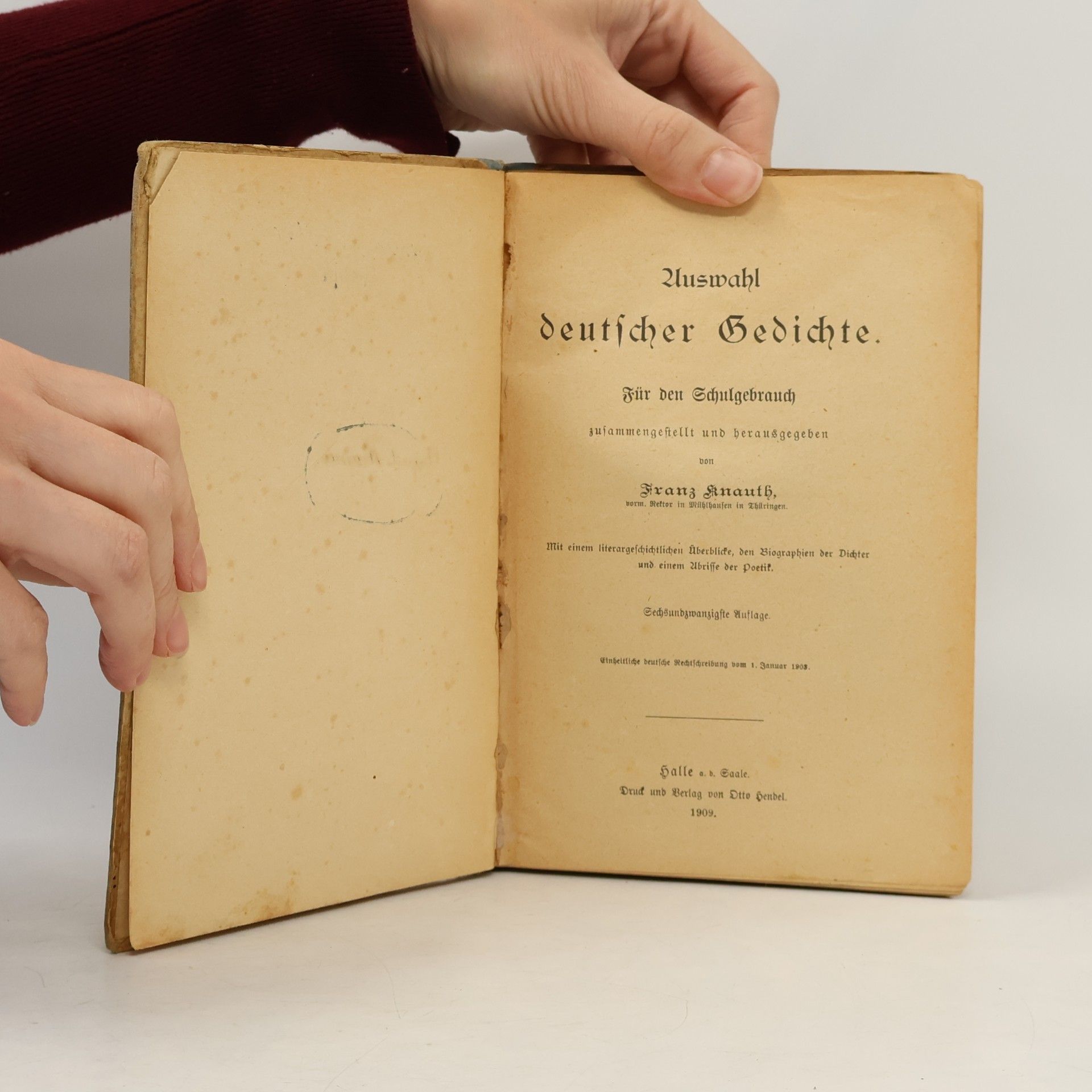 Franz Knauth Auswahl deutscher Gedichte