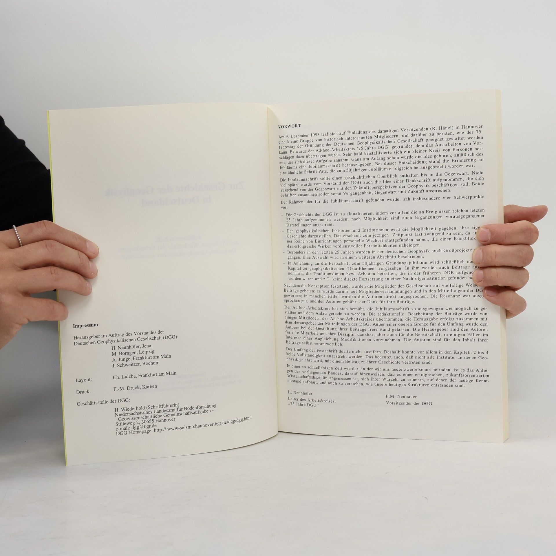 H. Neunhöfer Zur Geschichte der Geophysik in Deutschland