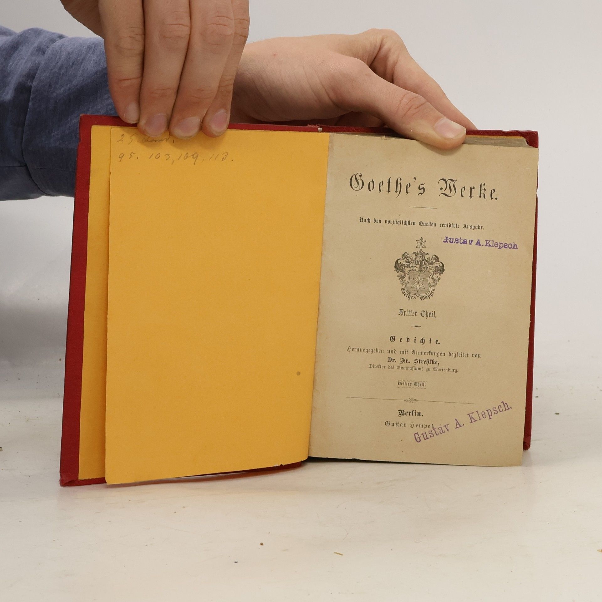 Johann Wolfgang von Goethe Goethe's Werke III. Gedichte