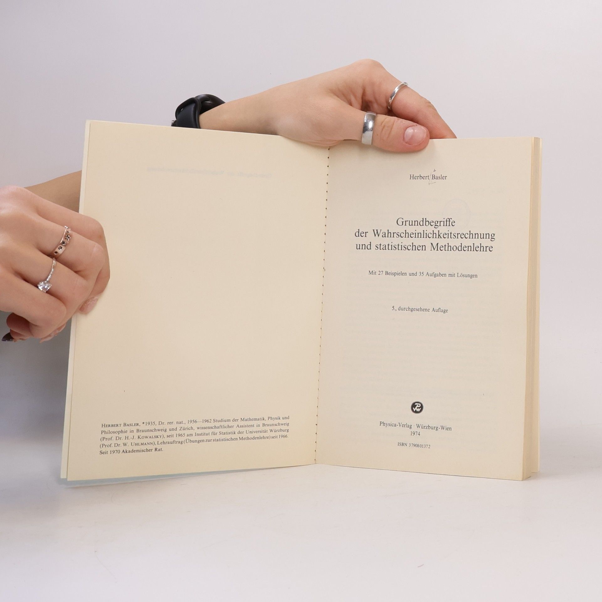 H.D. Basler Grundbegriffe der Wahrscheinlichkeitsrechnung und statistischen Methodenlehre