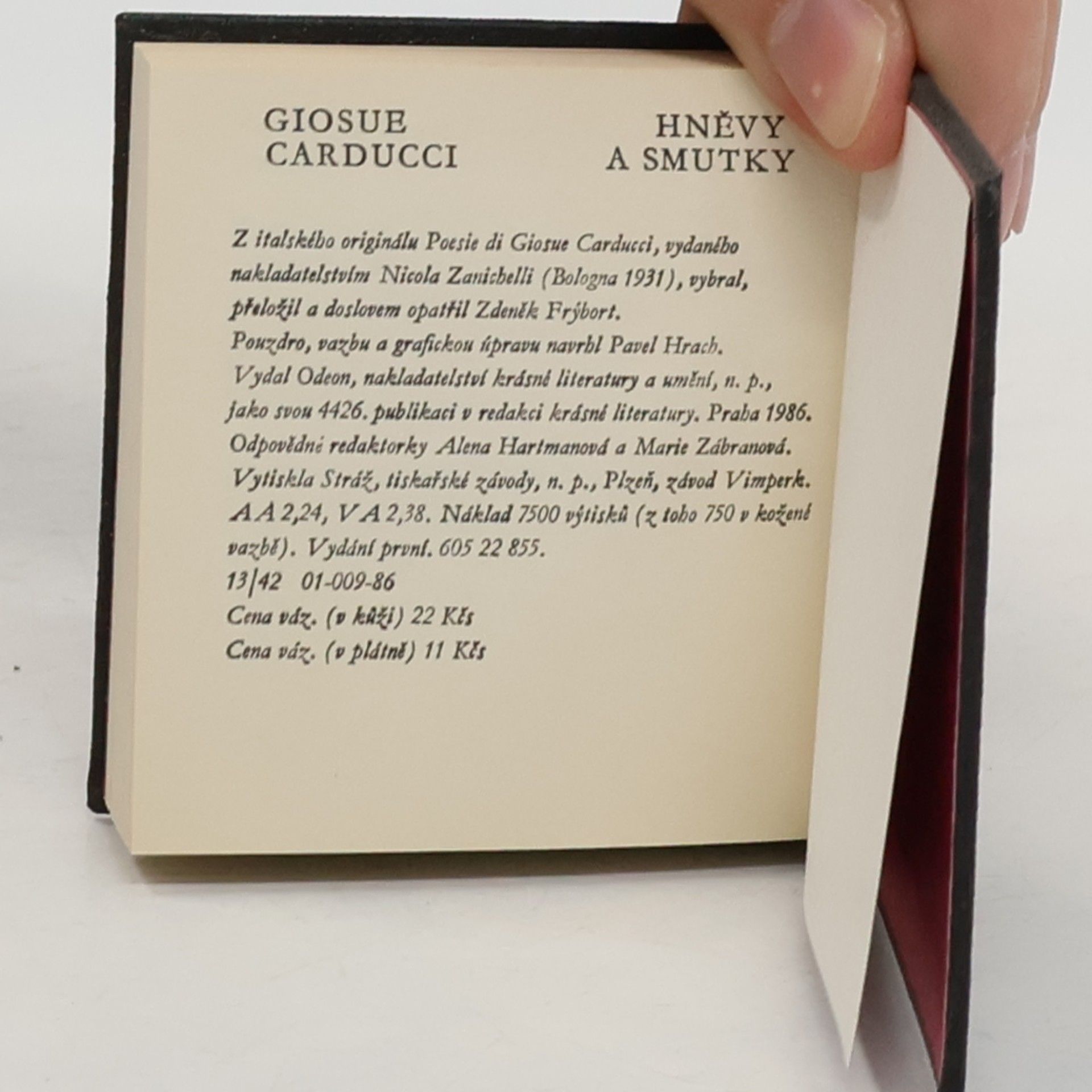 Giosue Carducci Hněvy a smutky