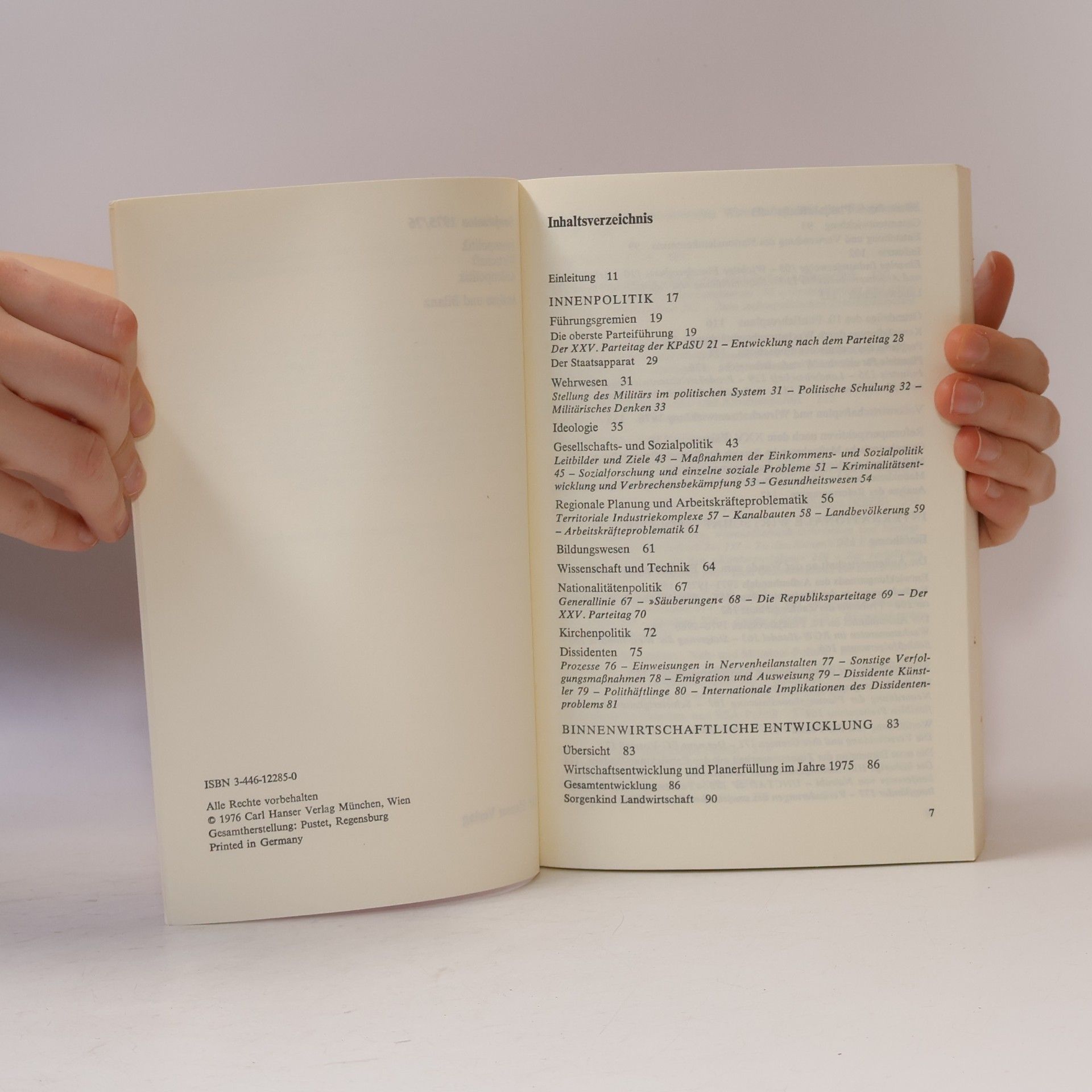 Sowjetunion 1975/76. Innenpolitik - Wirtschaft - Außenpolitik. Analyse und Bilanz
