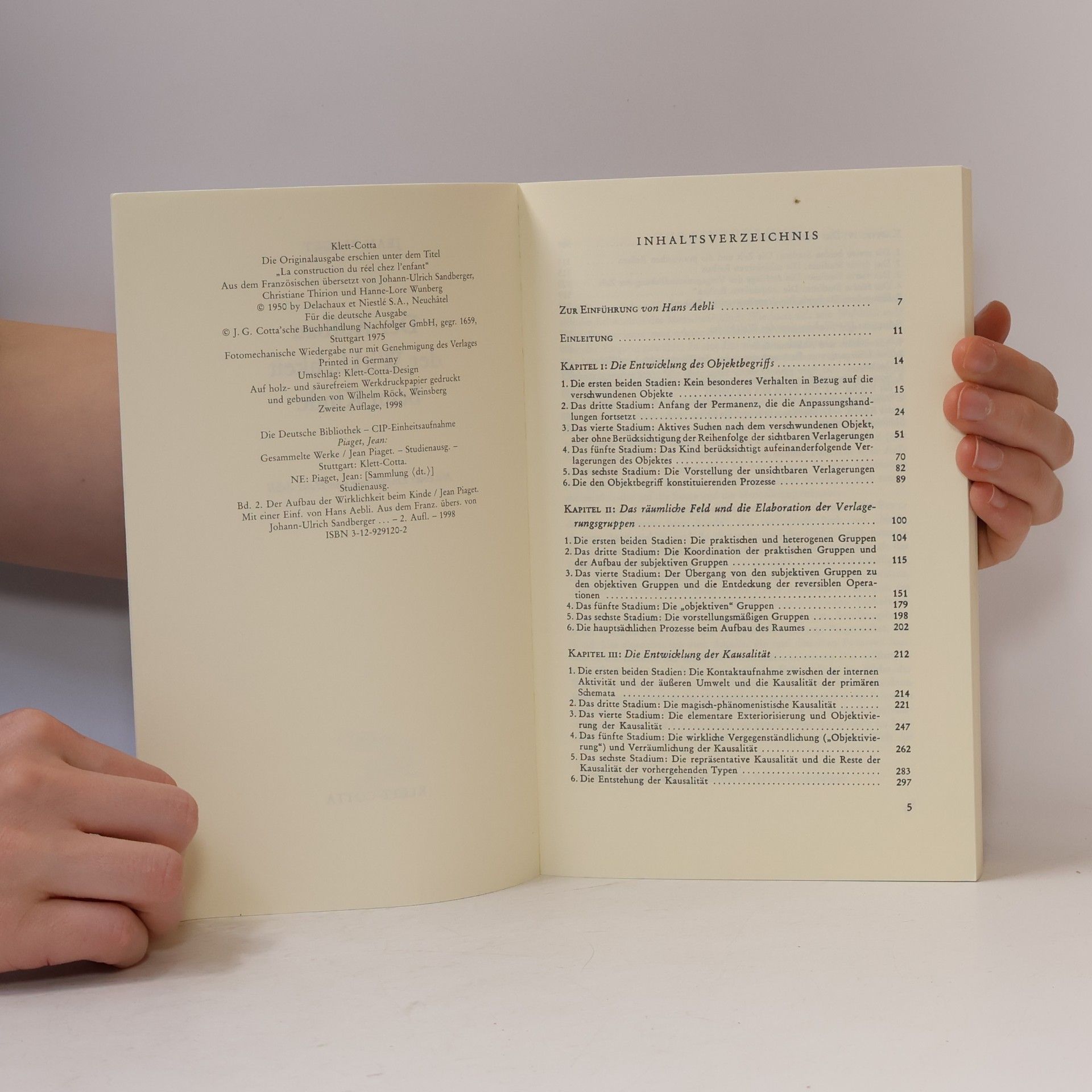 Jean Piaget Der Aufbau der Wirklichkeit beim Kinde