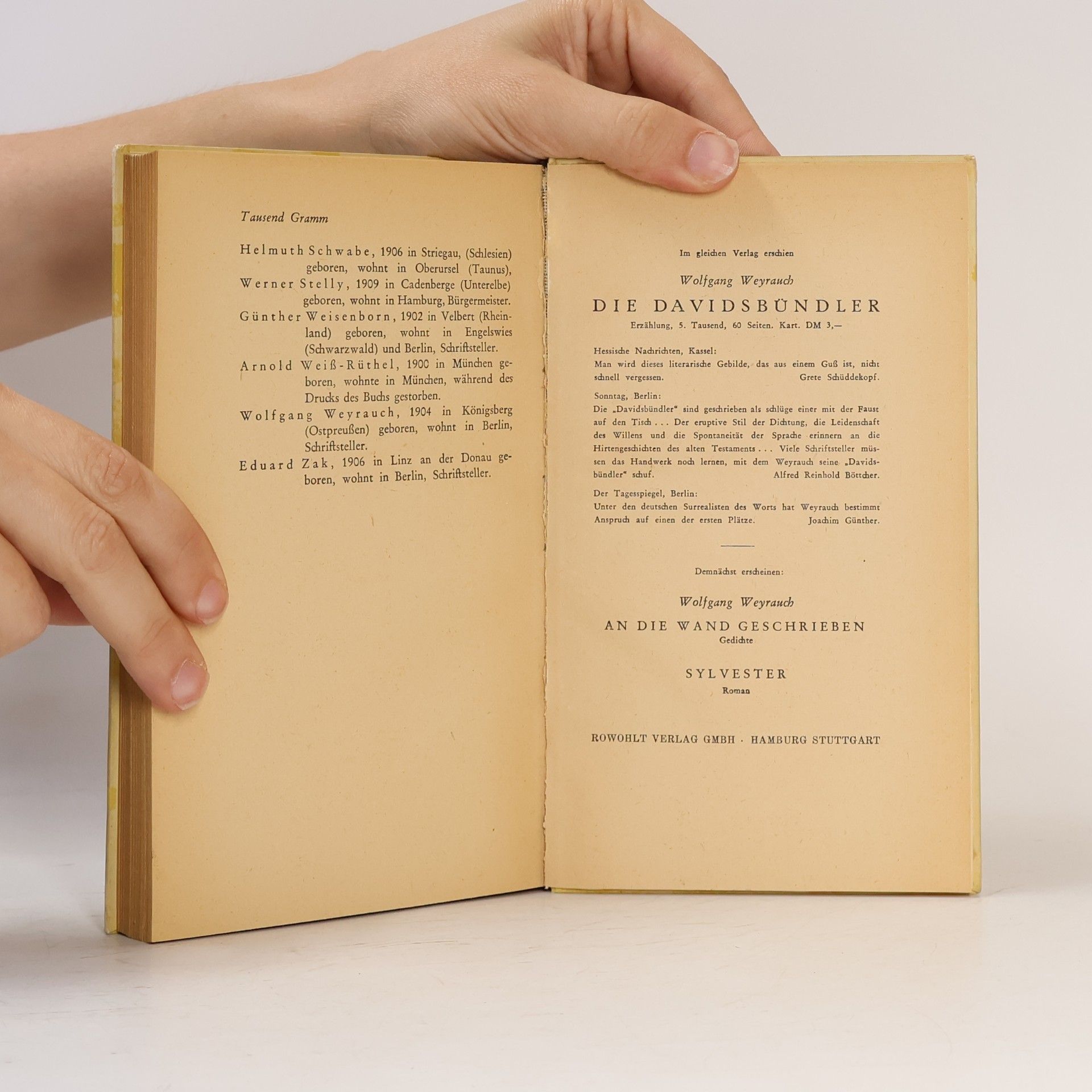 Alfred Andersch TAUSEND GRAMM