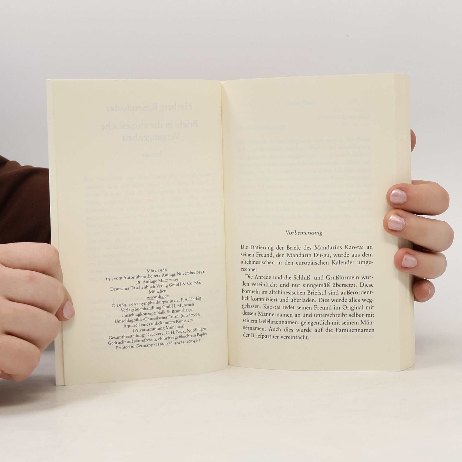 Herbert Rosendorfer Briefe in die chinesische Vergangenheit