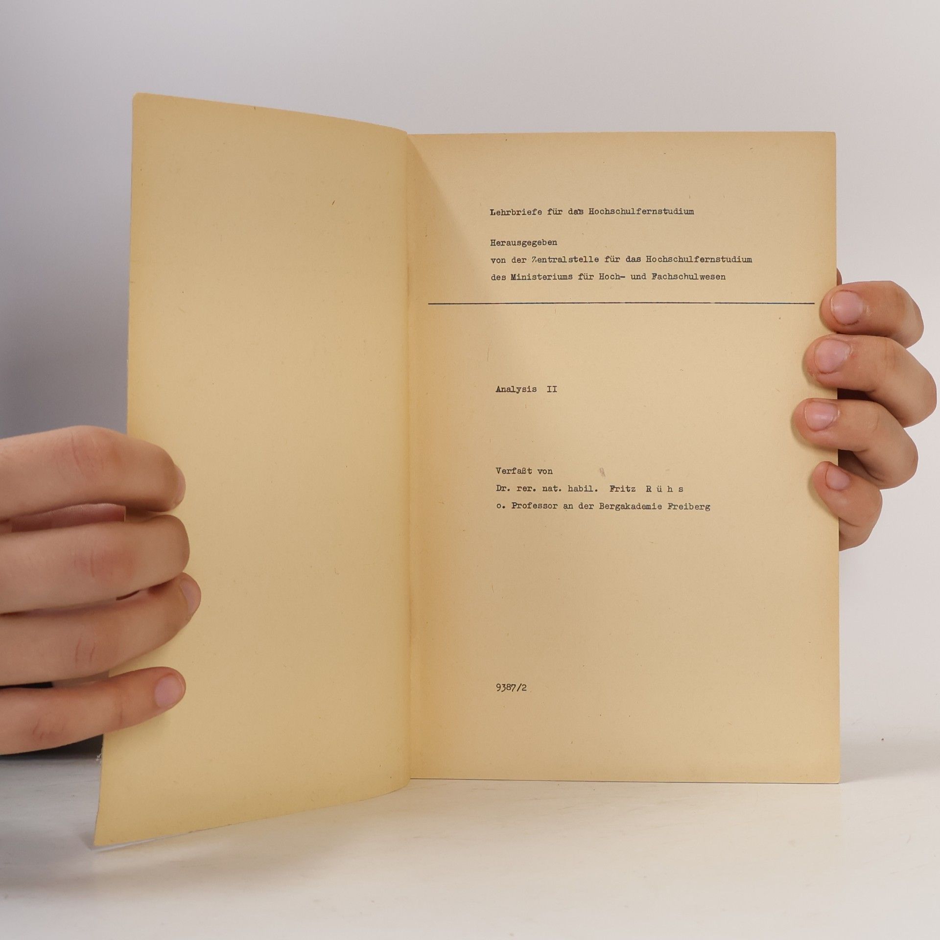 Fritz Rühs Analysis II