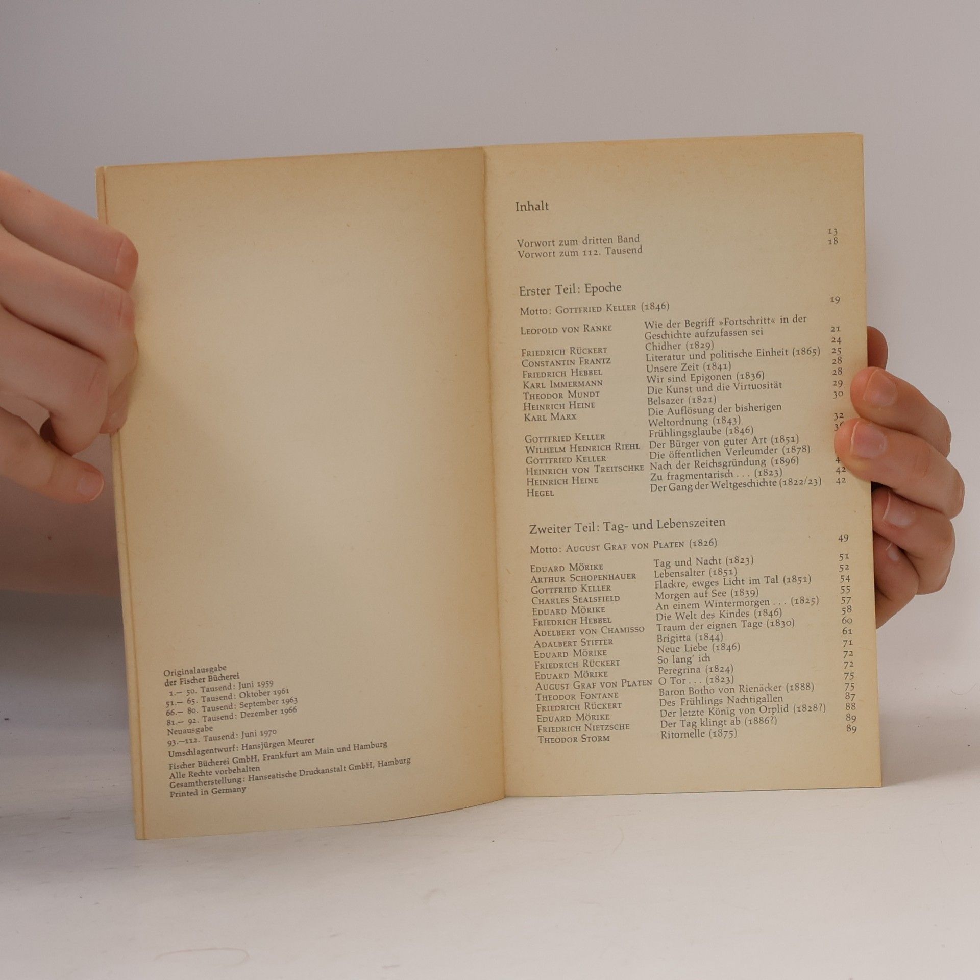 Walther Killy Deutsches Lesebuch. Das 19. Jahrhundert 3