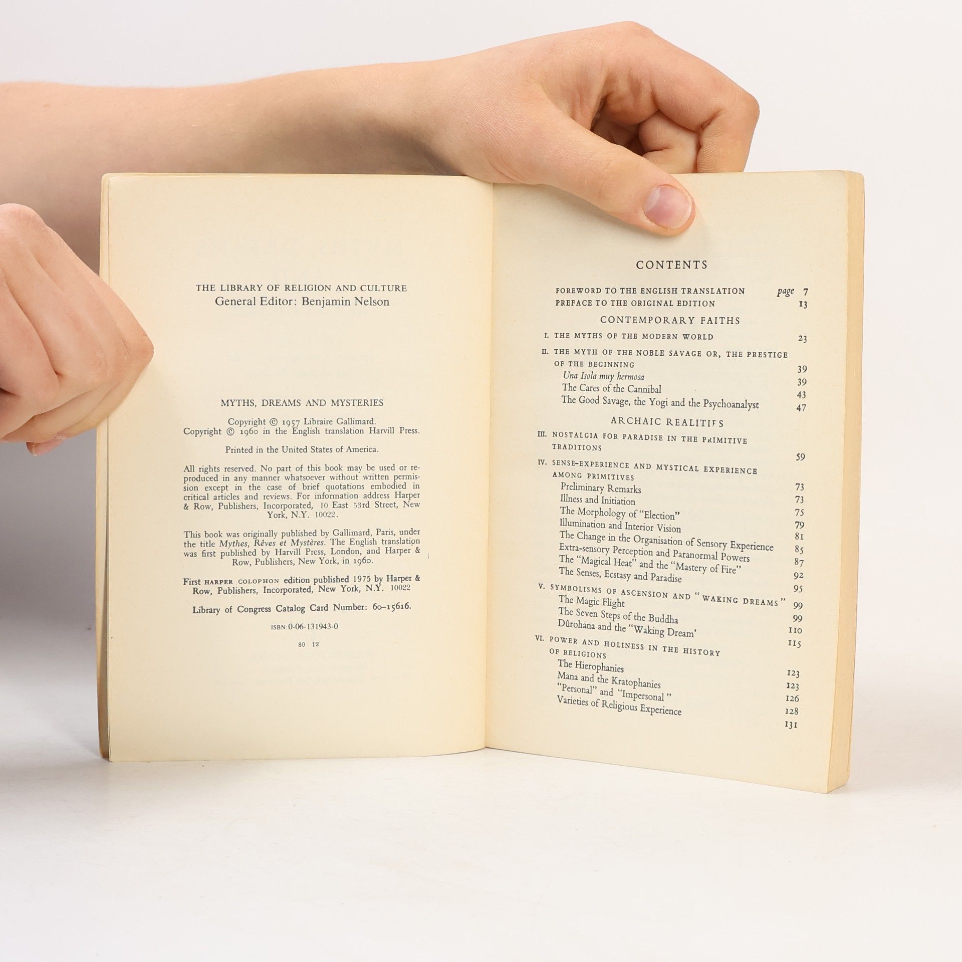 Mircea Eliade Harper Torchbooks: Myths, Dreams and Mysteries