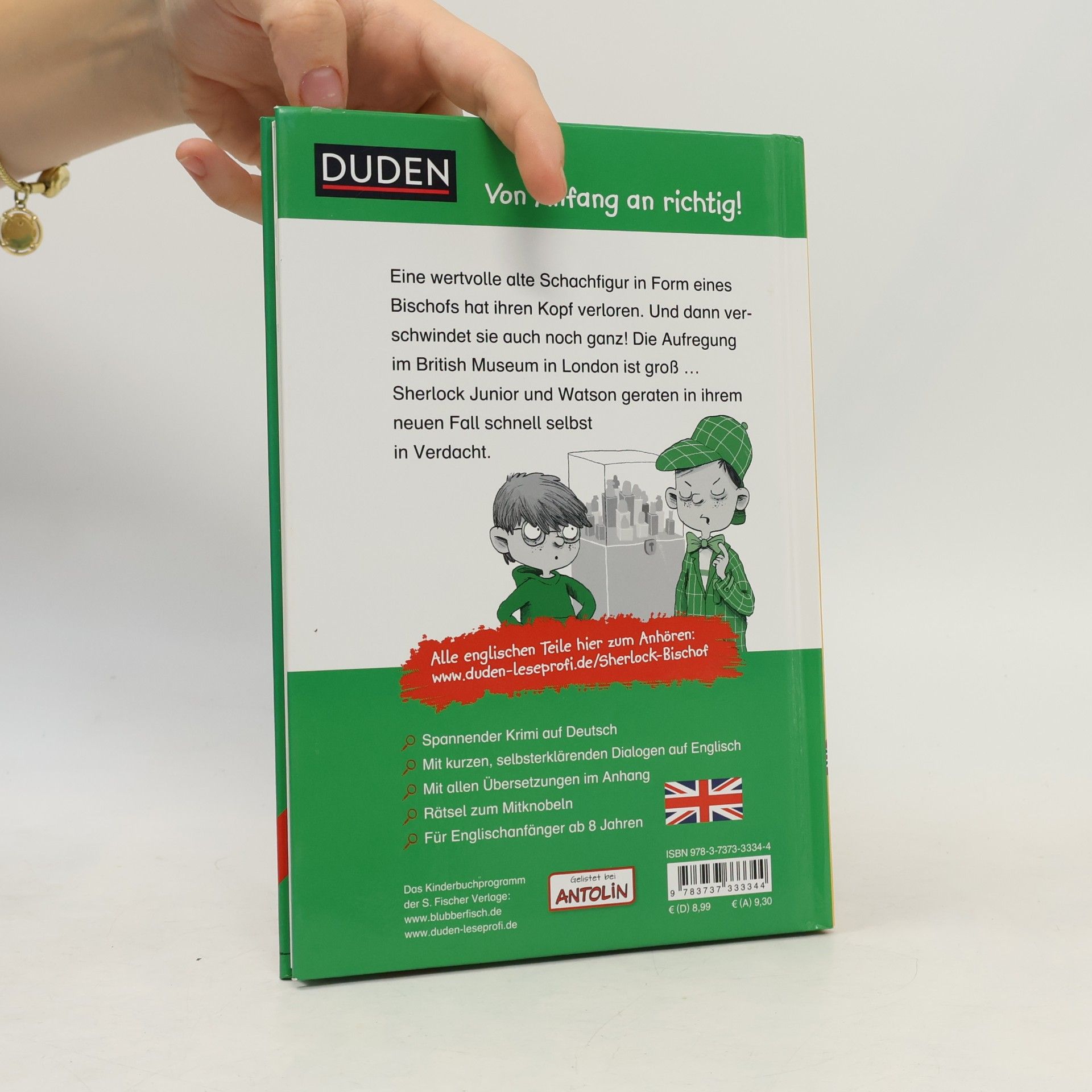 Thilo Sherlock Junior und der kopflose Bischof, Erstes Englisch