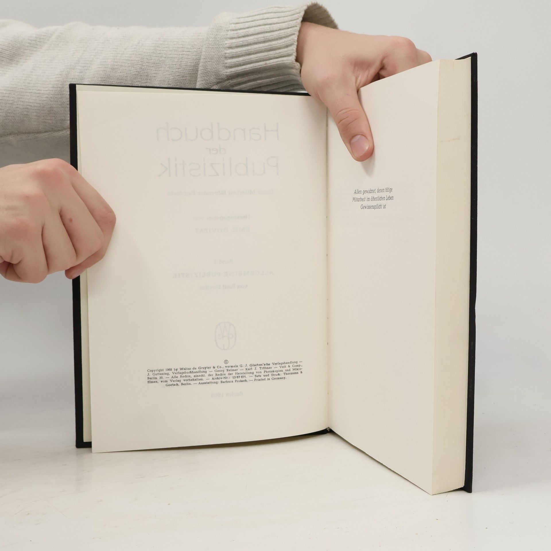 Emil Dovifat Handbuch der Publizistik 1. Allgemeine Publizistik