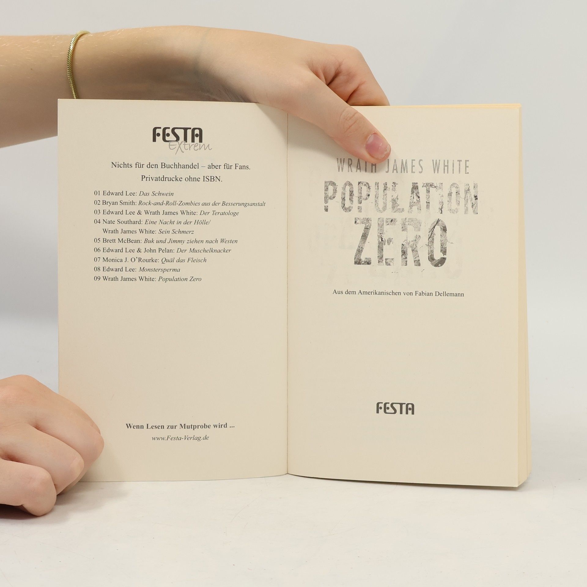 Wrath James White Population Zero