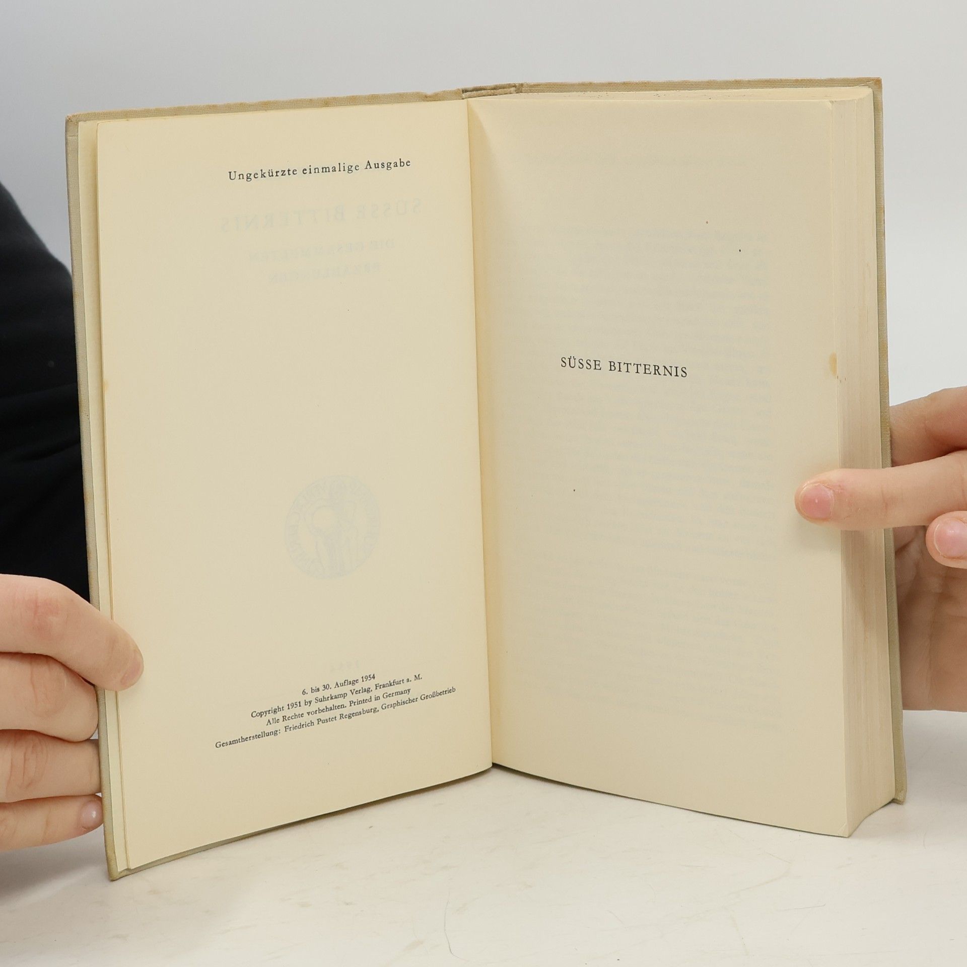 Ernst Penzoldt Süsse Bitternis