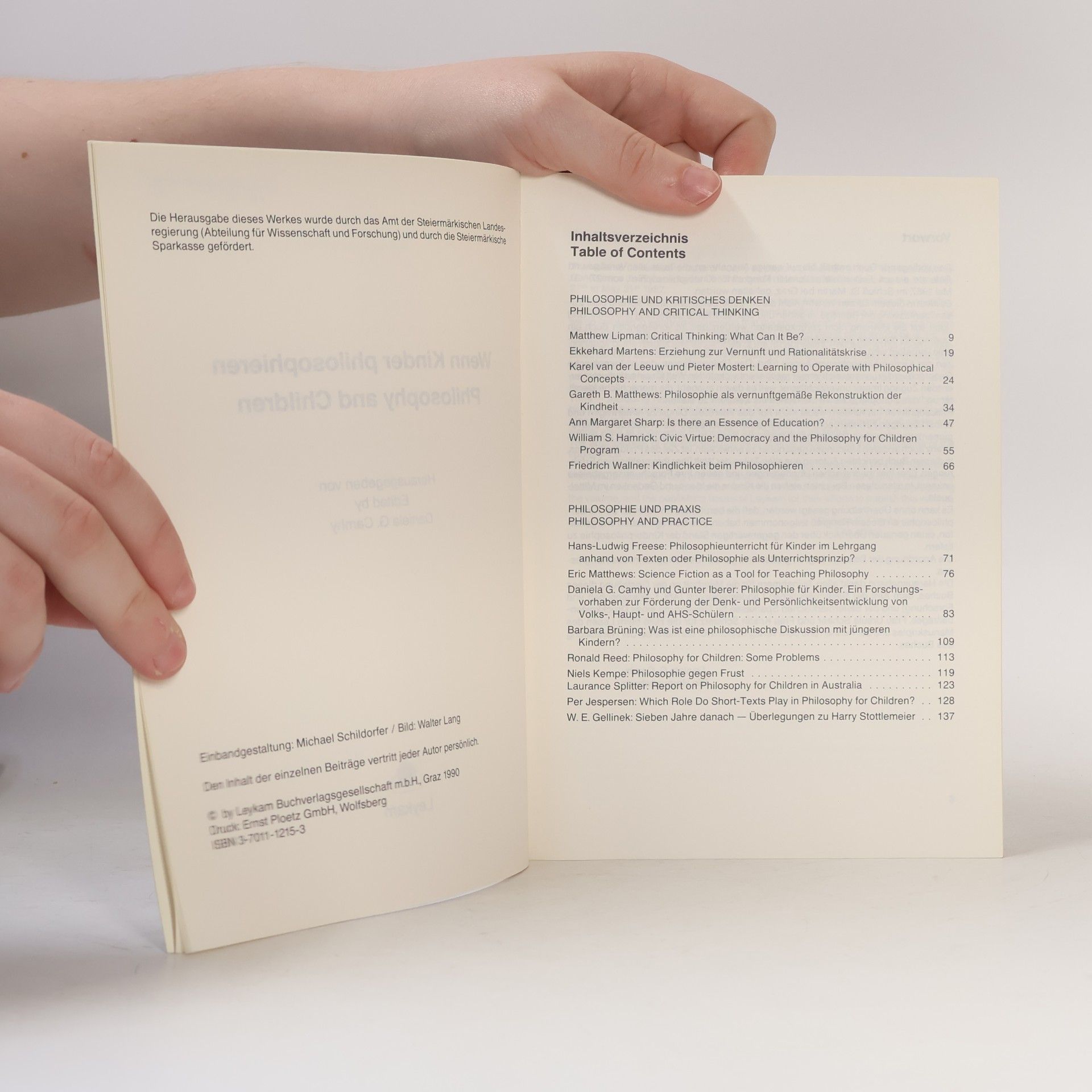 Walter Lang Wenn Kinder philosophieren. Philosophy and Children