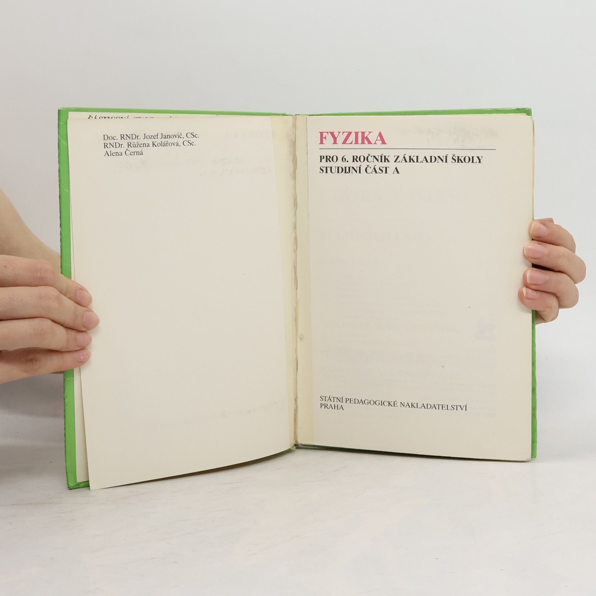 kolektiv Fyzika pro 6. ročník základní školy, studijní část A
