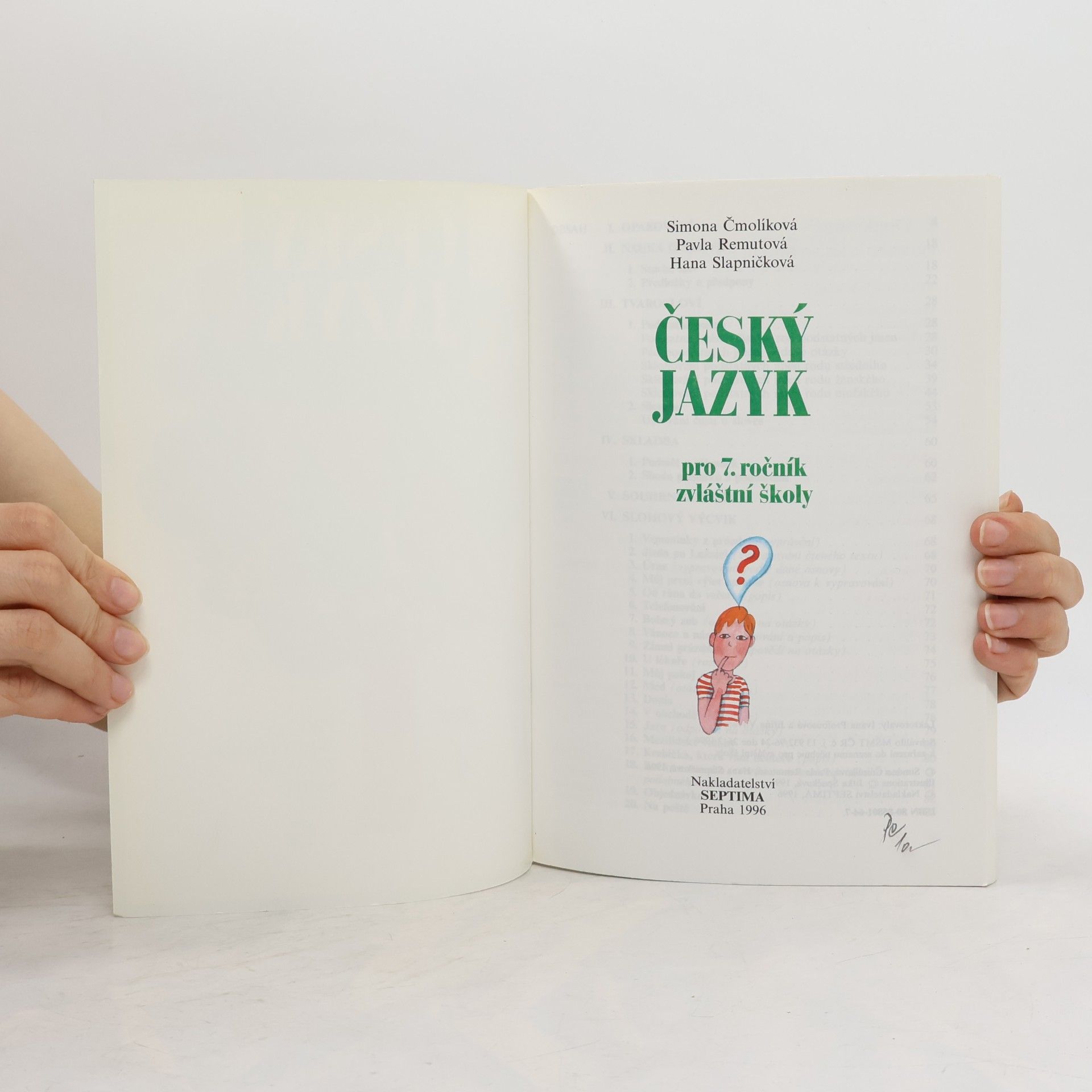 Simona Čmolíková Český jazyk pro 7. ročník zvláštní školy