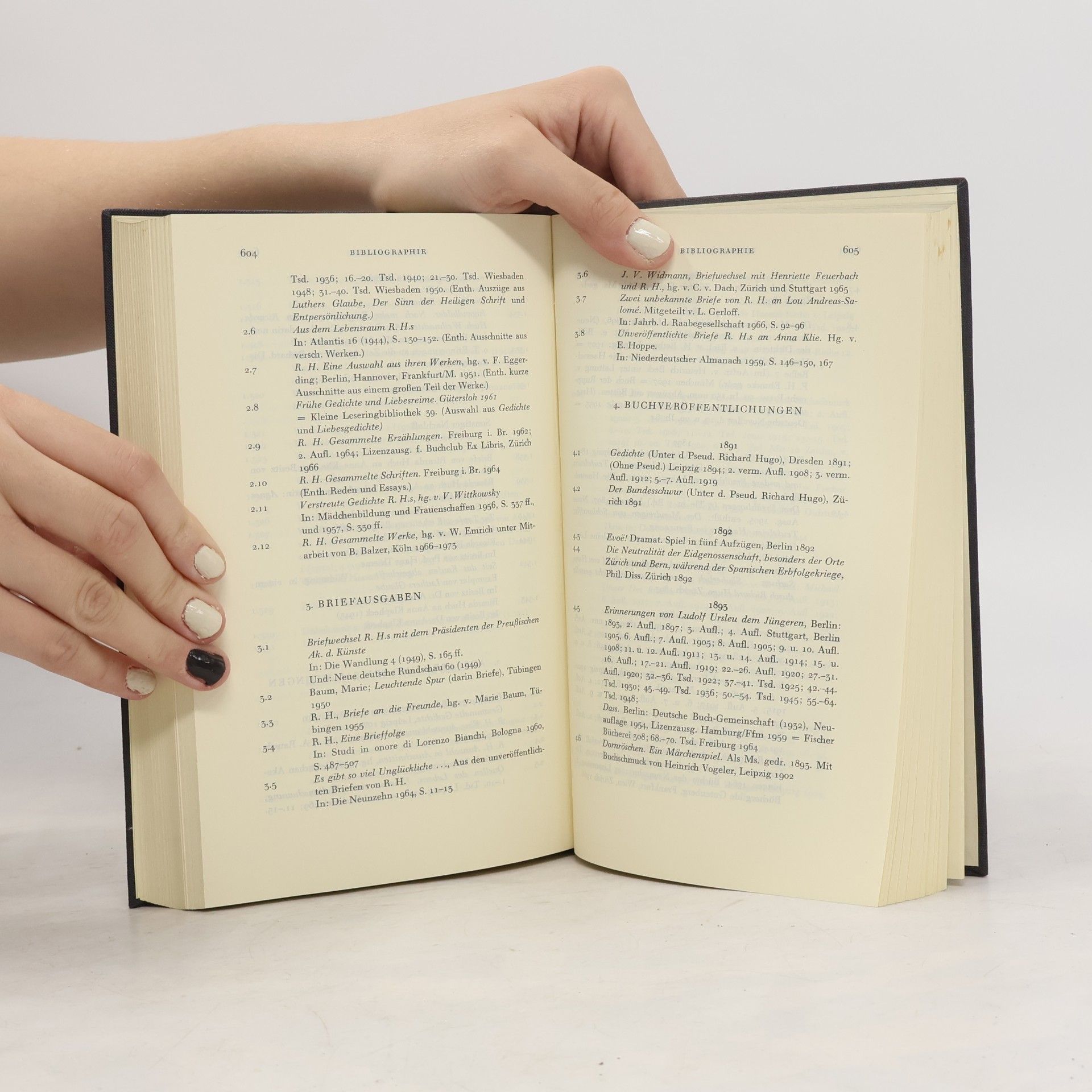 Ricarda Huch Autobiographische Schriften Nachlese Register