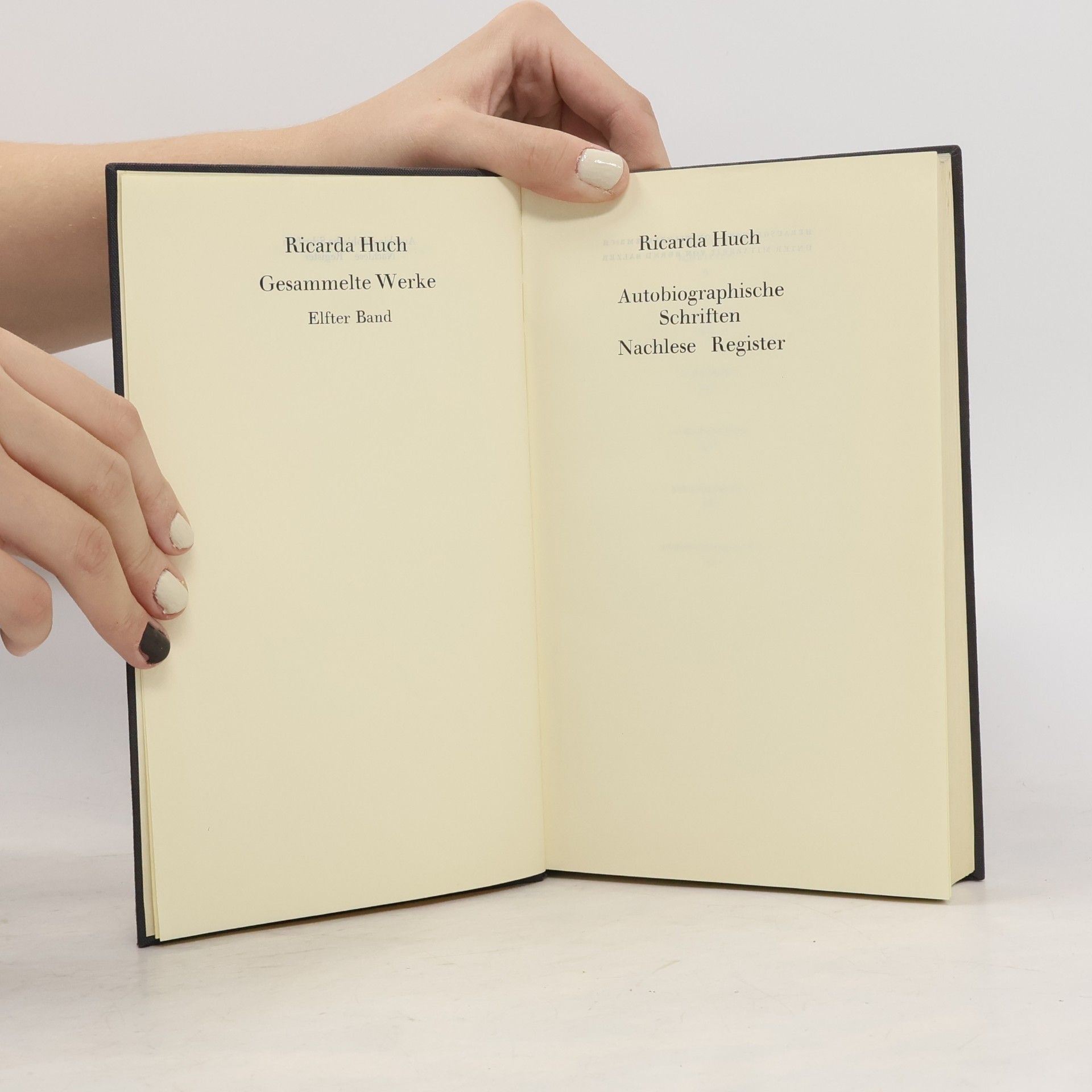 Ricarda Huch Autobiographische Schriften Nachlese Register
