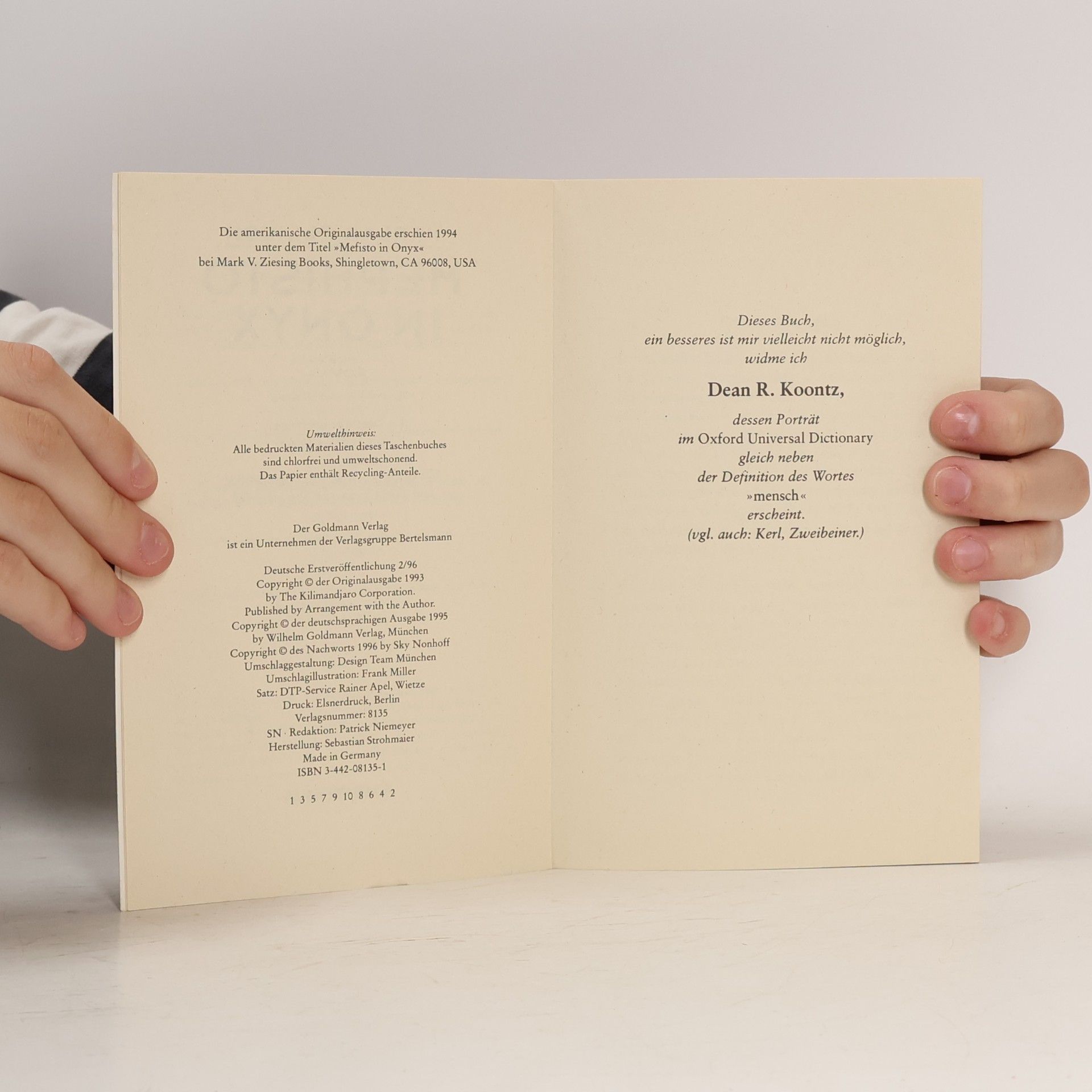 Harlan Ellison Mephisto in Onyx. Roman - Ausgezeichnet mit dem Bram-Stoker-Award