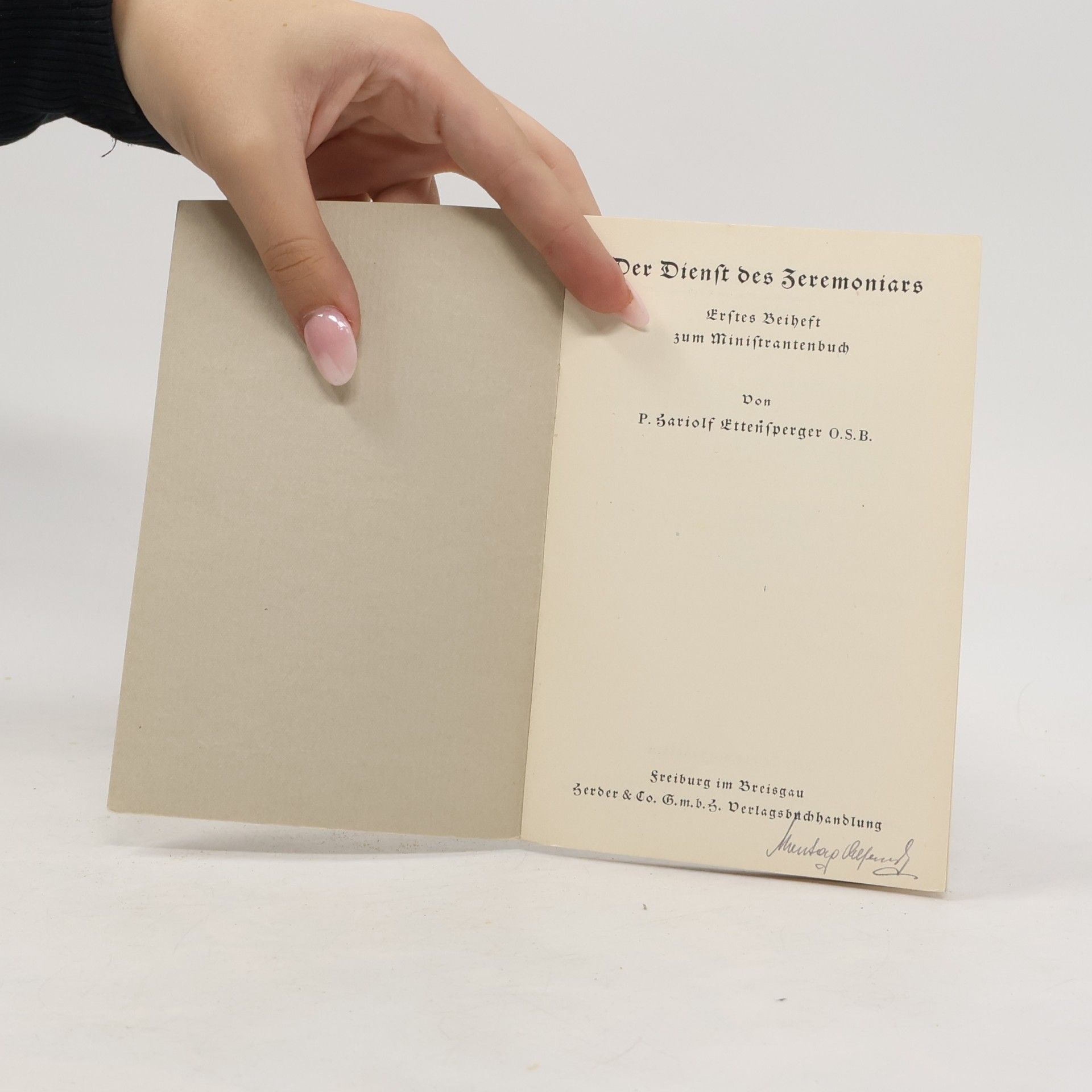 P. Sariolf Ettensperger O.S.B. Der Dienst des Zeremoniars
