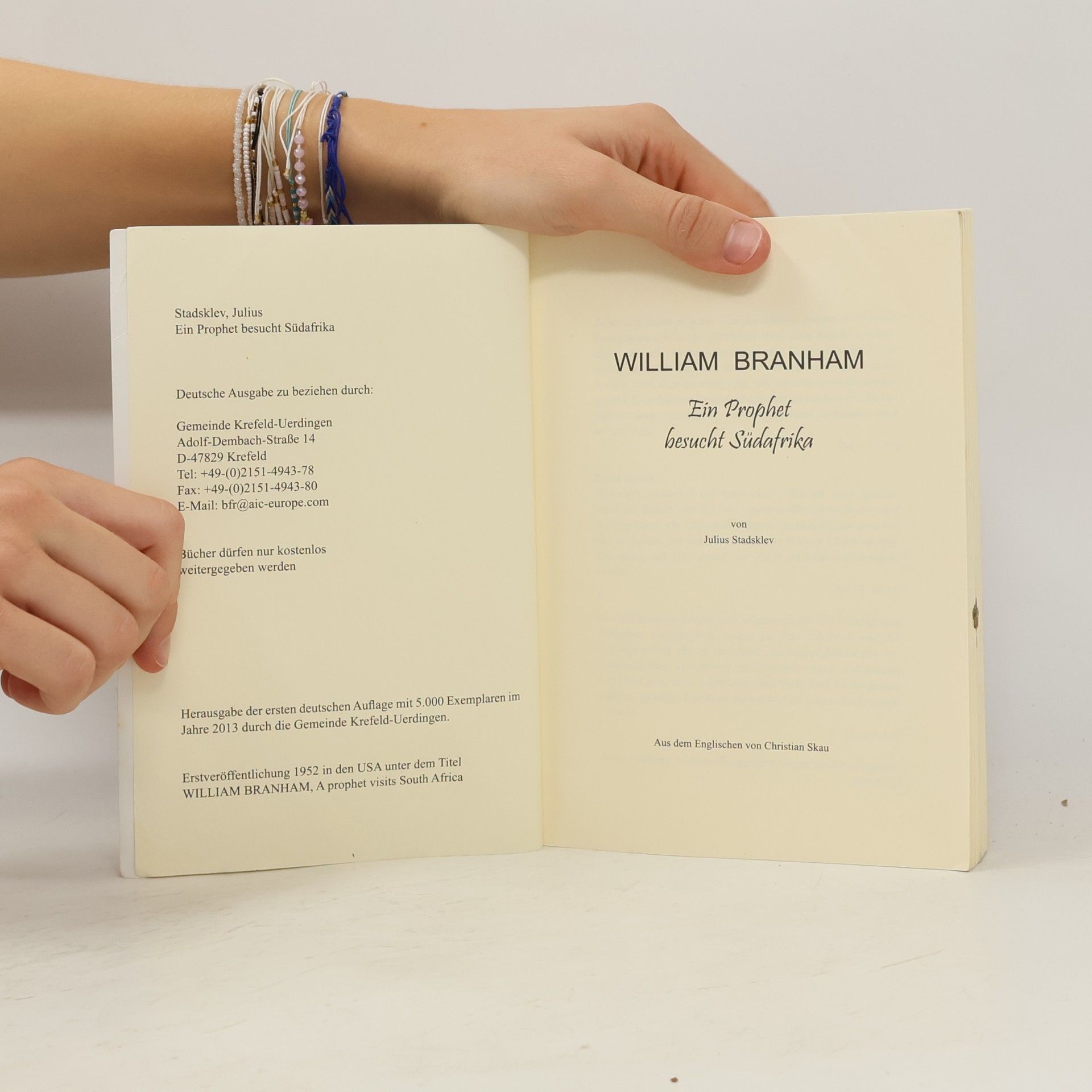 Julius Stadsklev William Branham. Ein Prophet besucht Südafrika