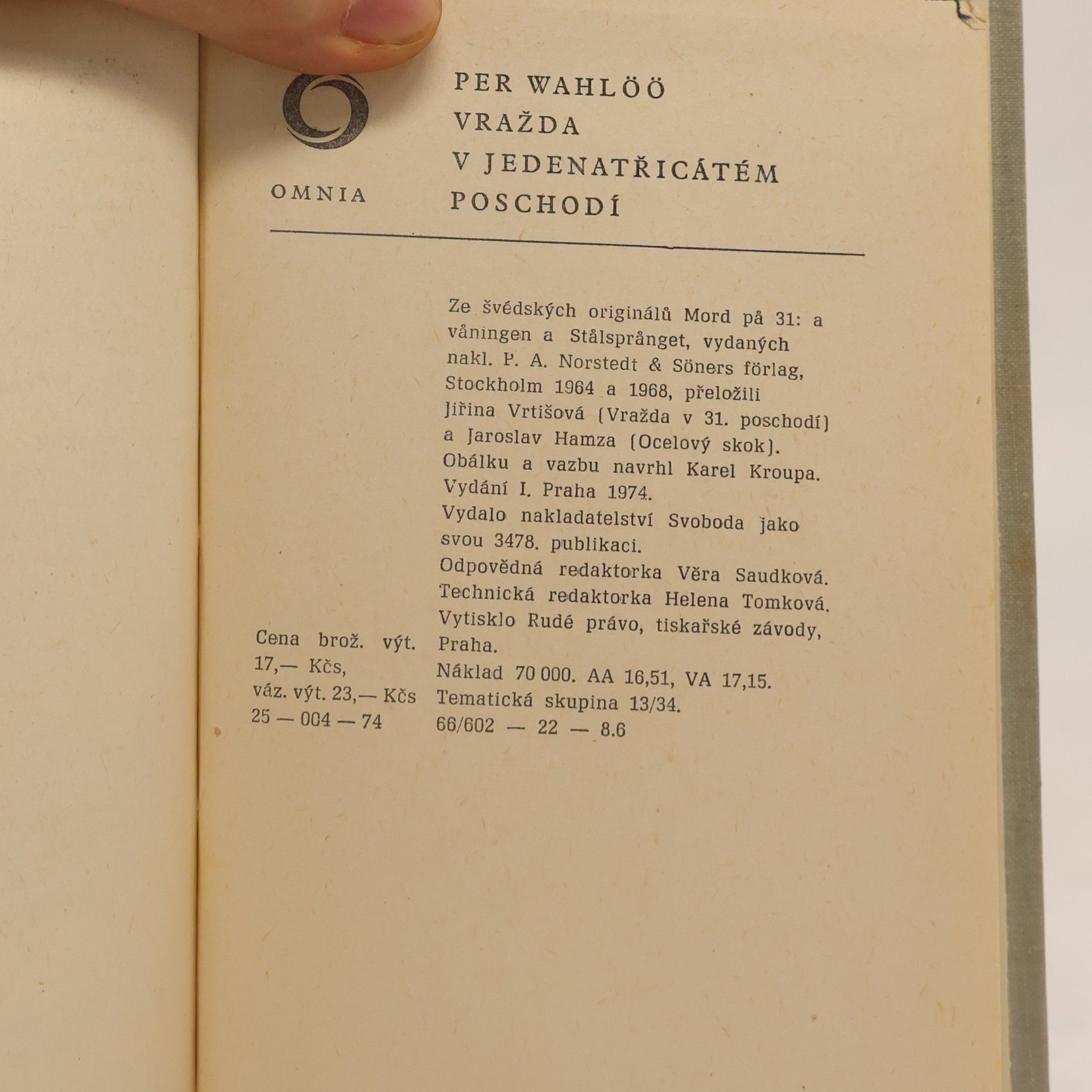 Per Wahlöö Vražda v jedenatřicátém poschodí