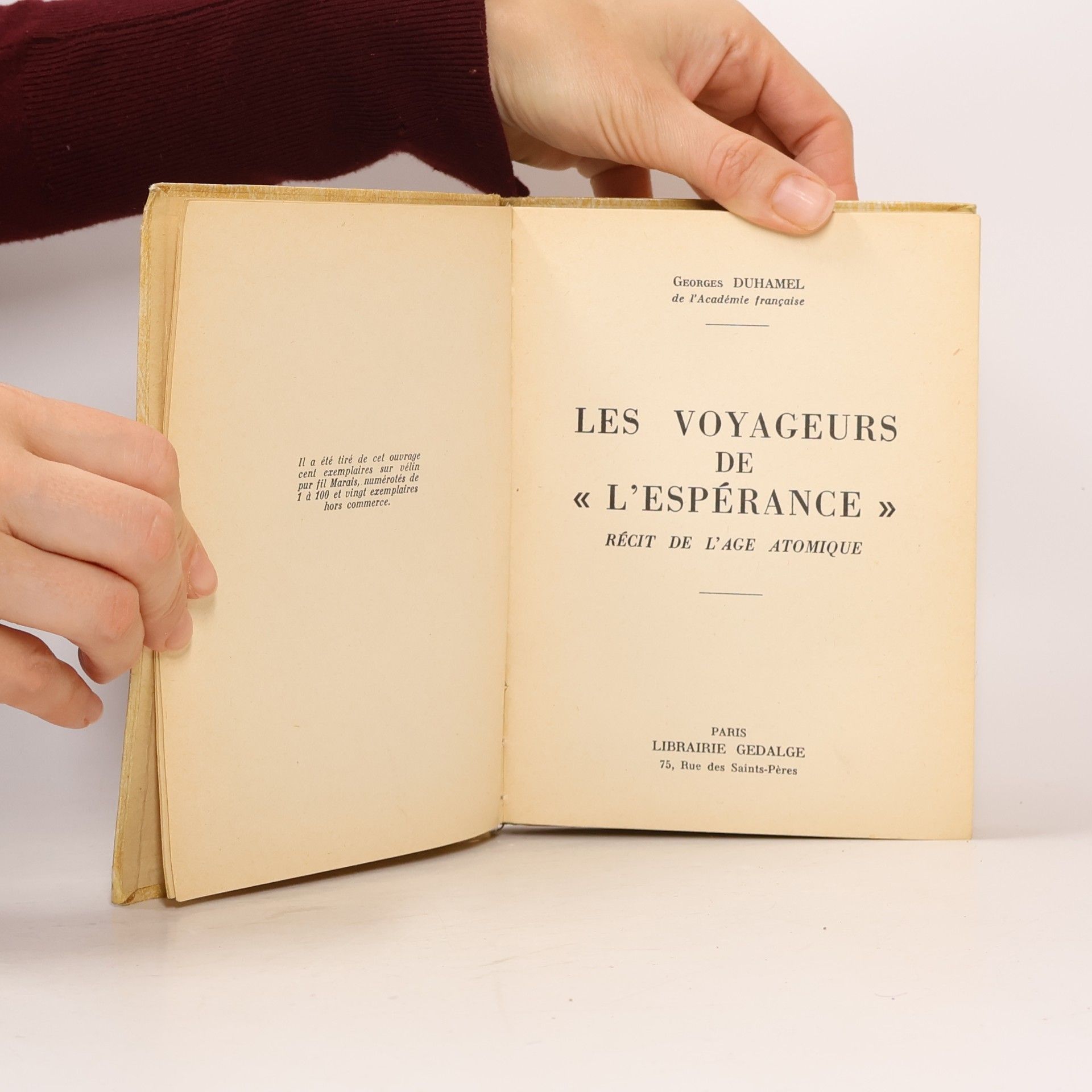 Georges Duhamel Les Voyageurs de l'Espérance