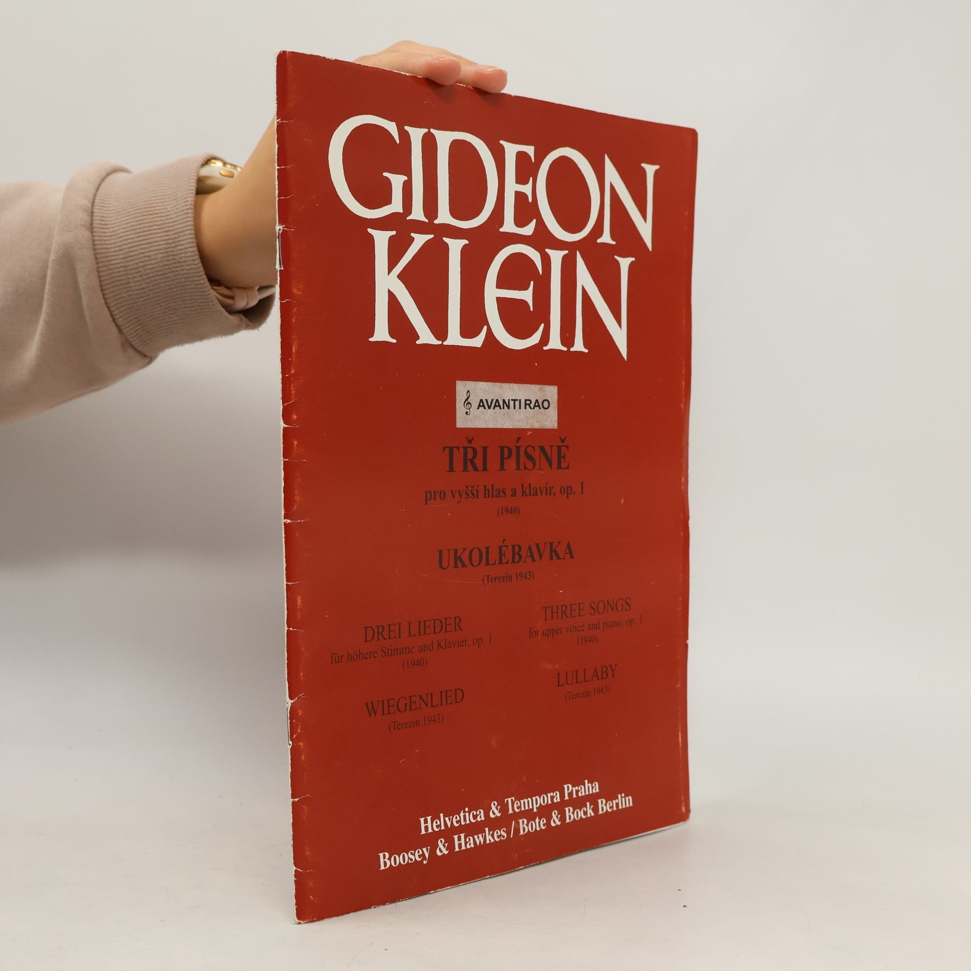 Gideon Klein Drei Lieder / Wiegenlied: op. 1. Hohe Singstimme und Klavier