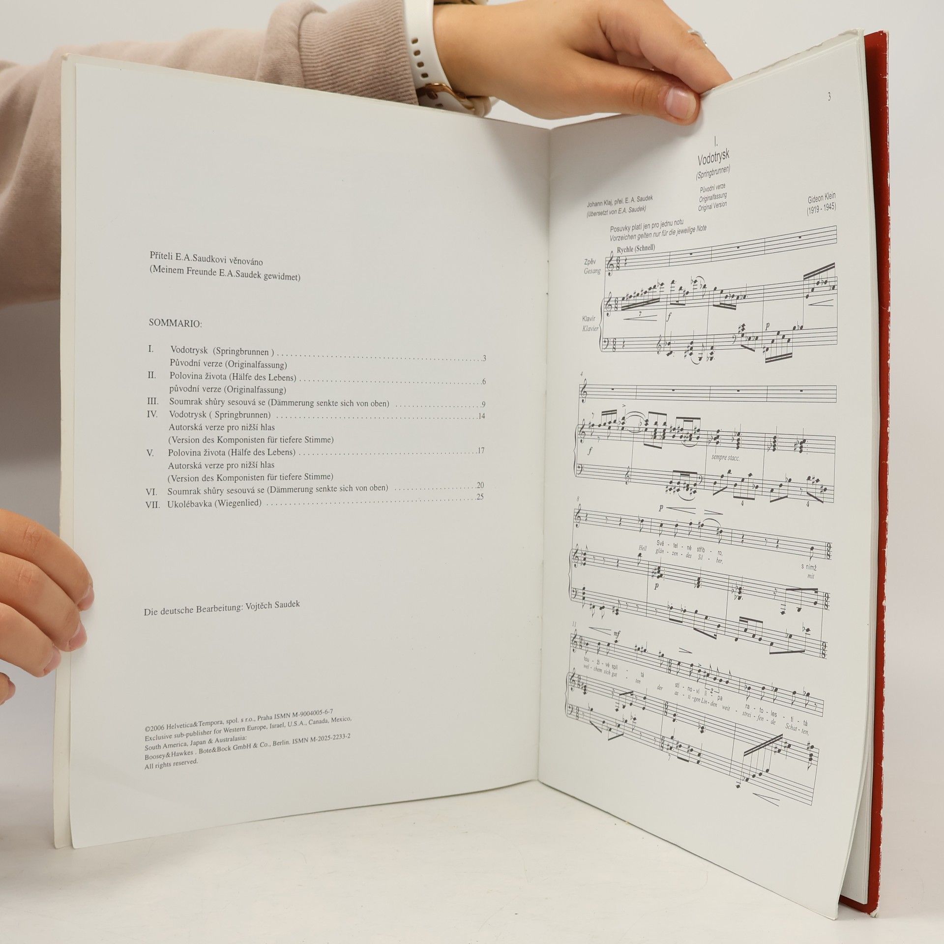 Gideon Klein Drei Lieder / Wiegenlied: op. 1. Hohe Singstimme und Klavier