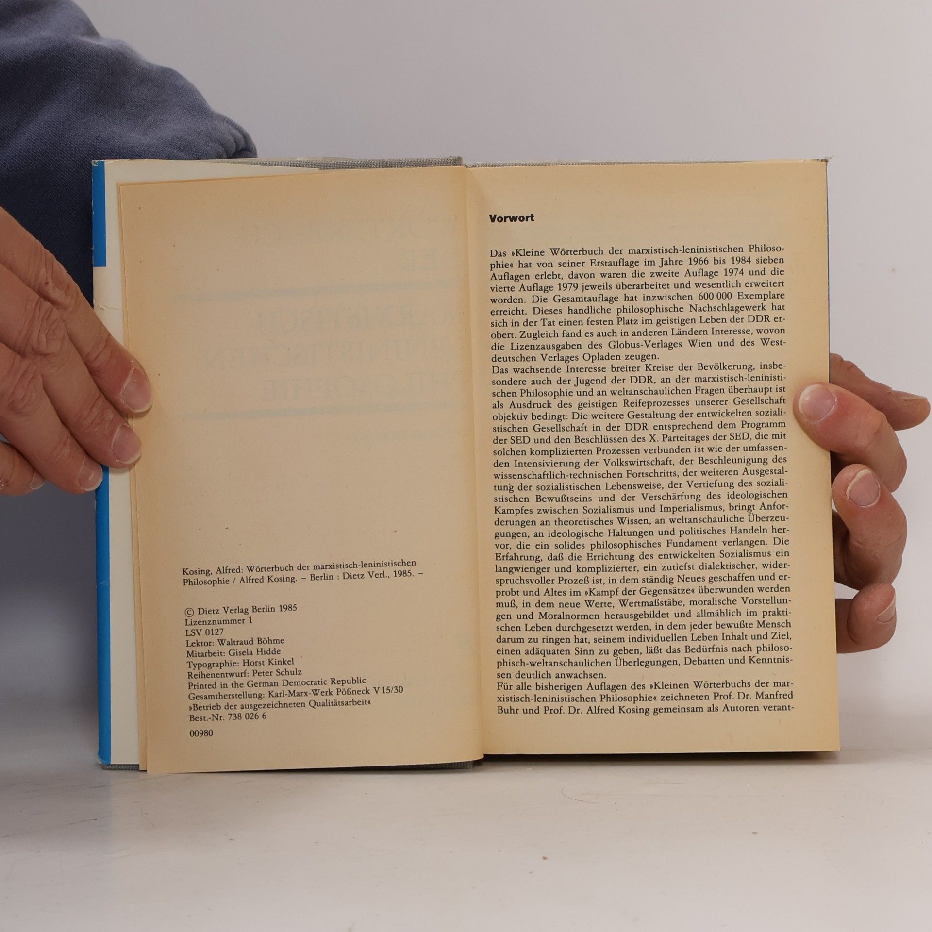Manfred Buhr Kleines Wőrterbuch der Marxistisch-Leninistischen Philosophie