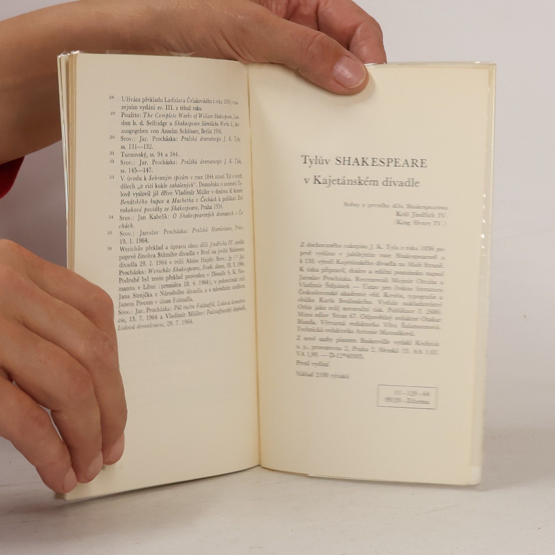 William Shakespeare Tylův Shakespeare v Kajetánském divadle