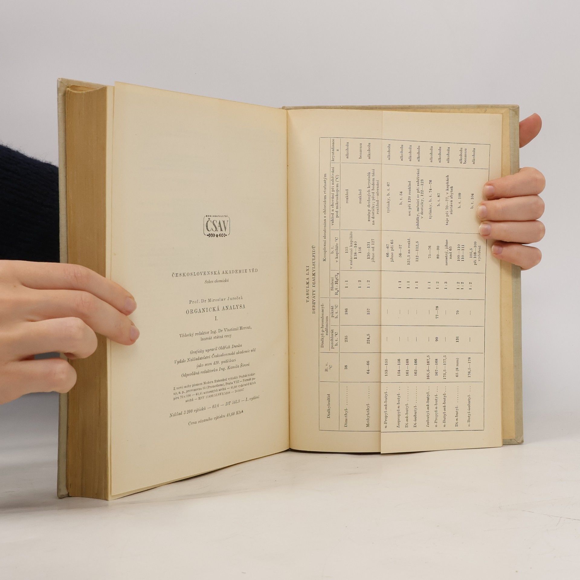 Miroslav Jureček Organická analysa I.