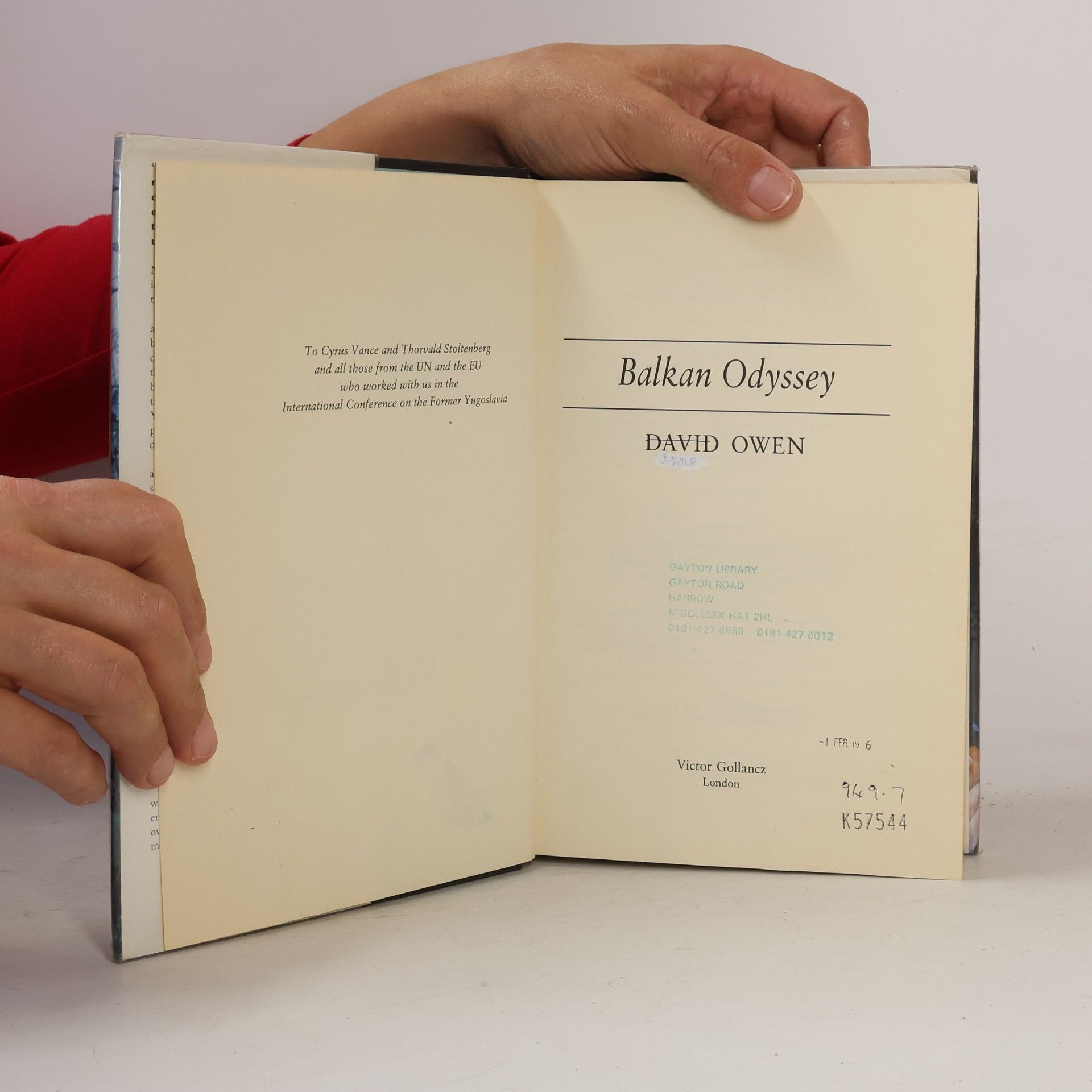David Owen Balkan Odyssey