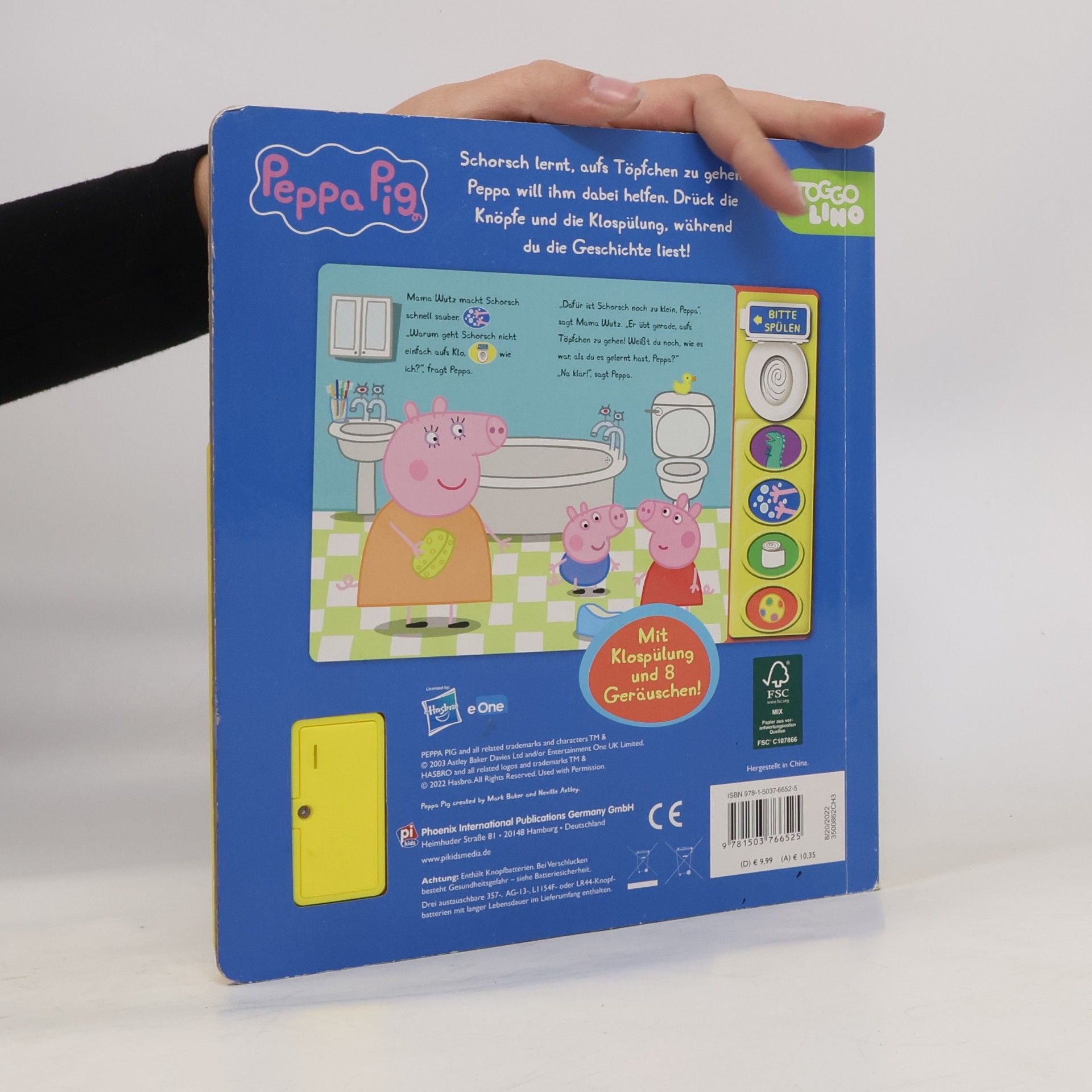 kolektiv Peppa Pig - Schorsch geht aufs Töpfchen - Mein Klo-Soundbuch - Pappbilderbuch mit Klospülung und 8 Geräuschen - Peppa Wutz