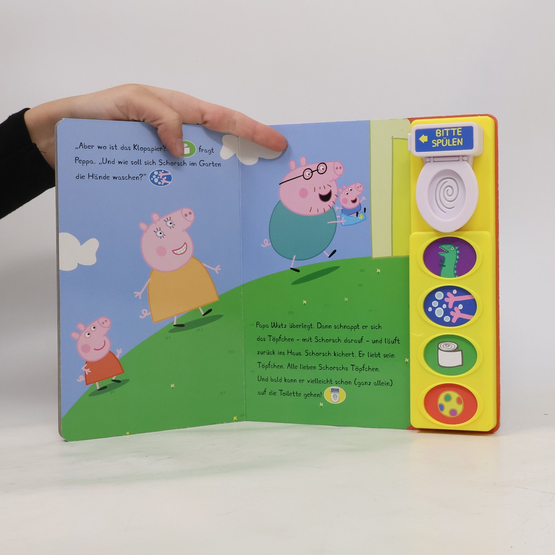 kolektiv Peppa Pig - Schorsch geht aufs Töpfchen - Mein Klo-Soundbuch - Pappbilderbuch mit Klospülung und 8 Geräuschen - Peppa Wutz
