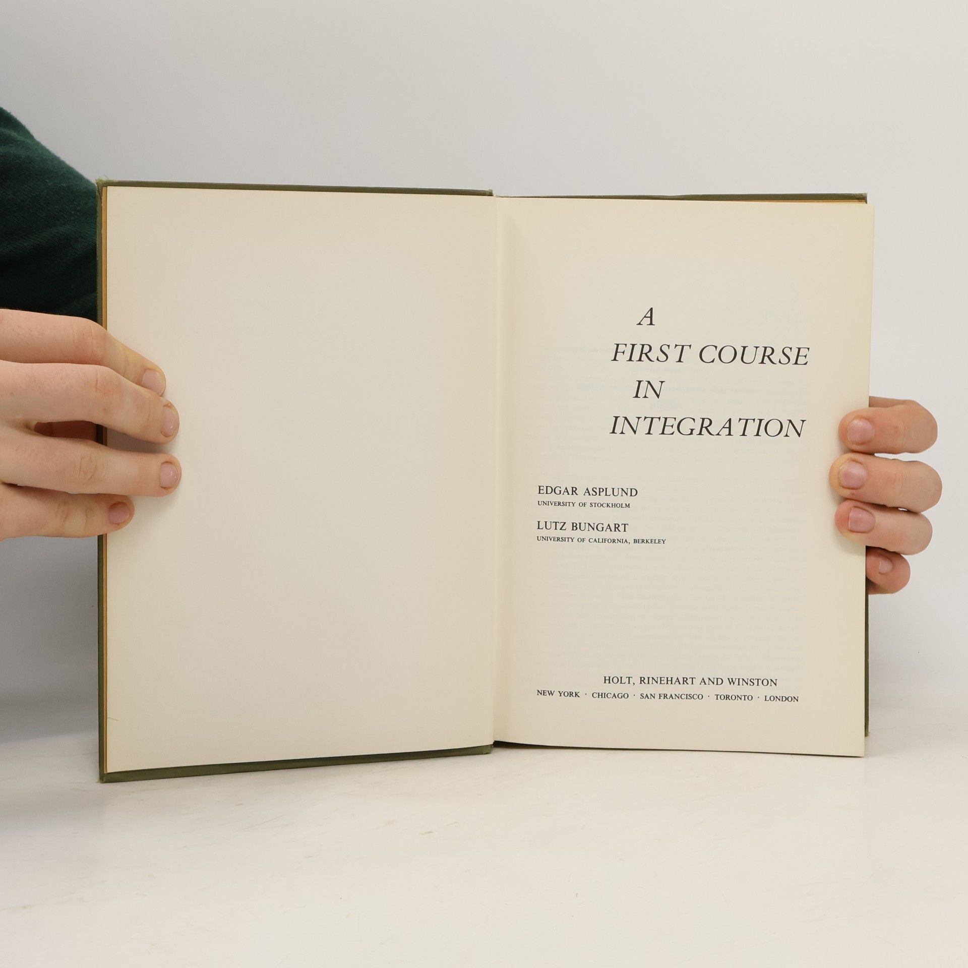 Edgar Asplund A First Course in Integration