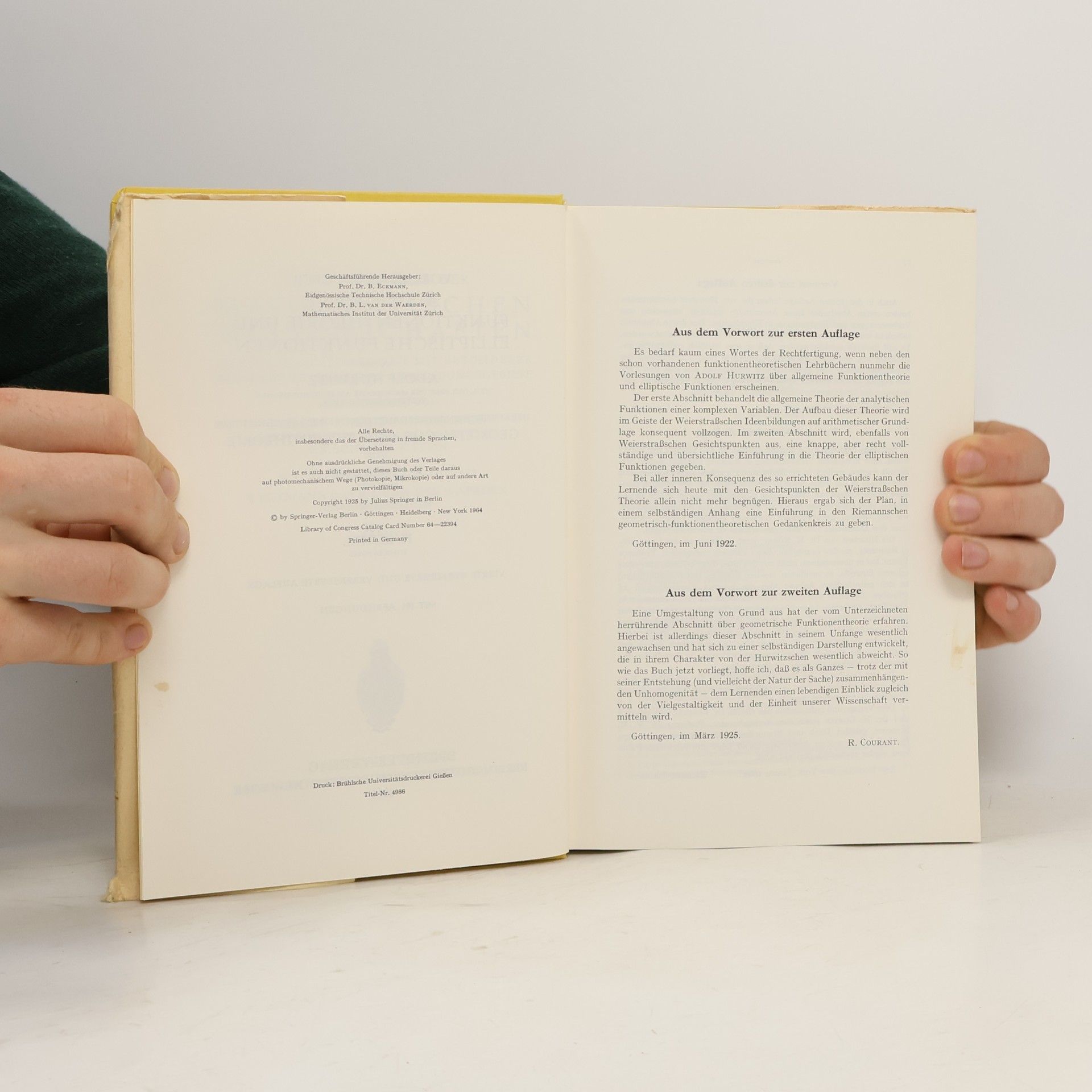 Adolf Hurwitz Funktionentheorie
