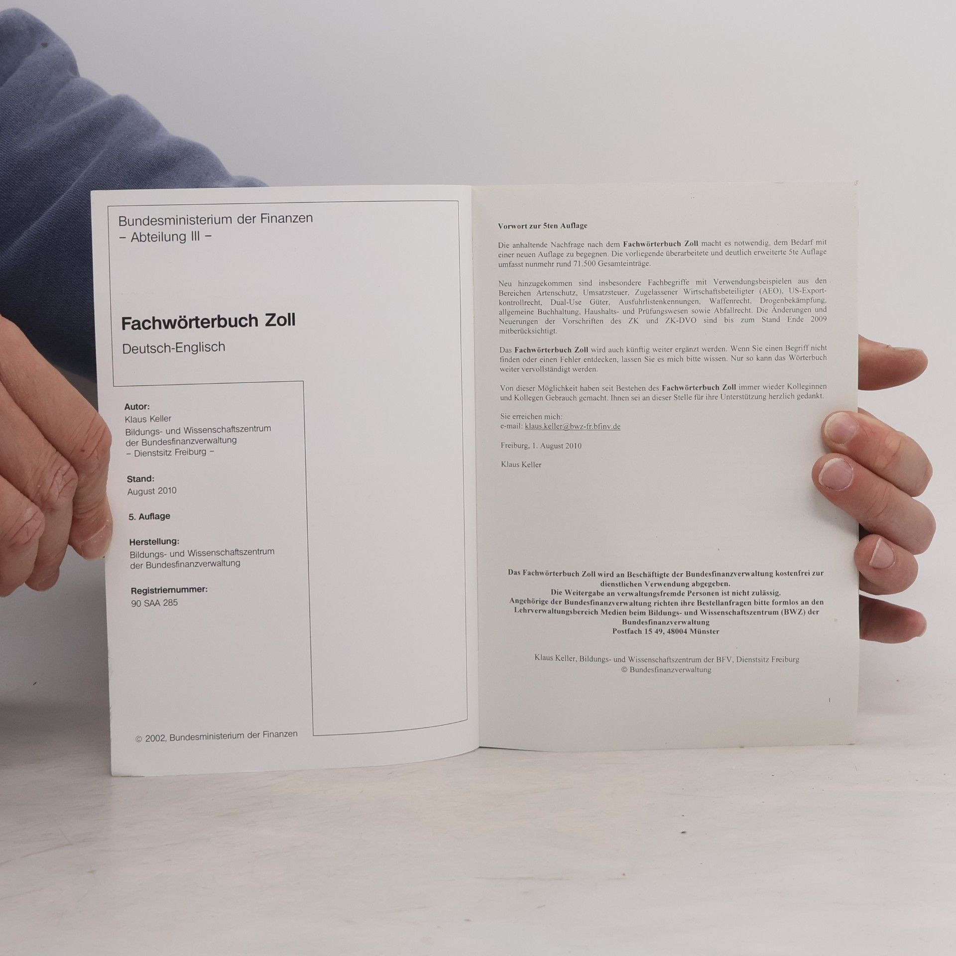 Klaus Keller Fachwörterbuch Zoll. Deutsch-Englisch