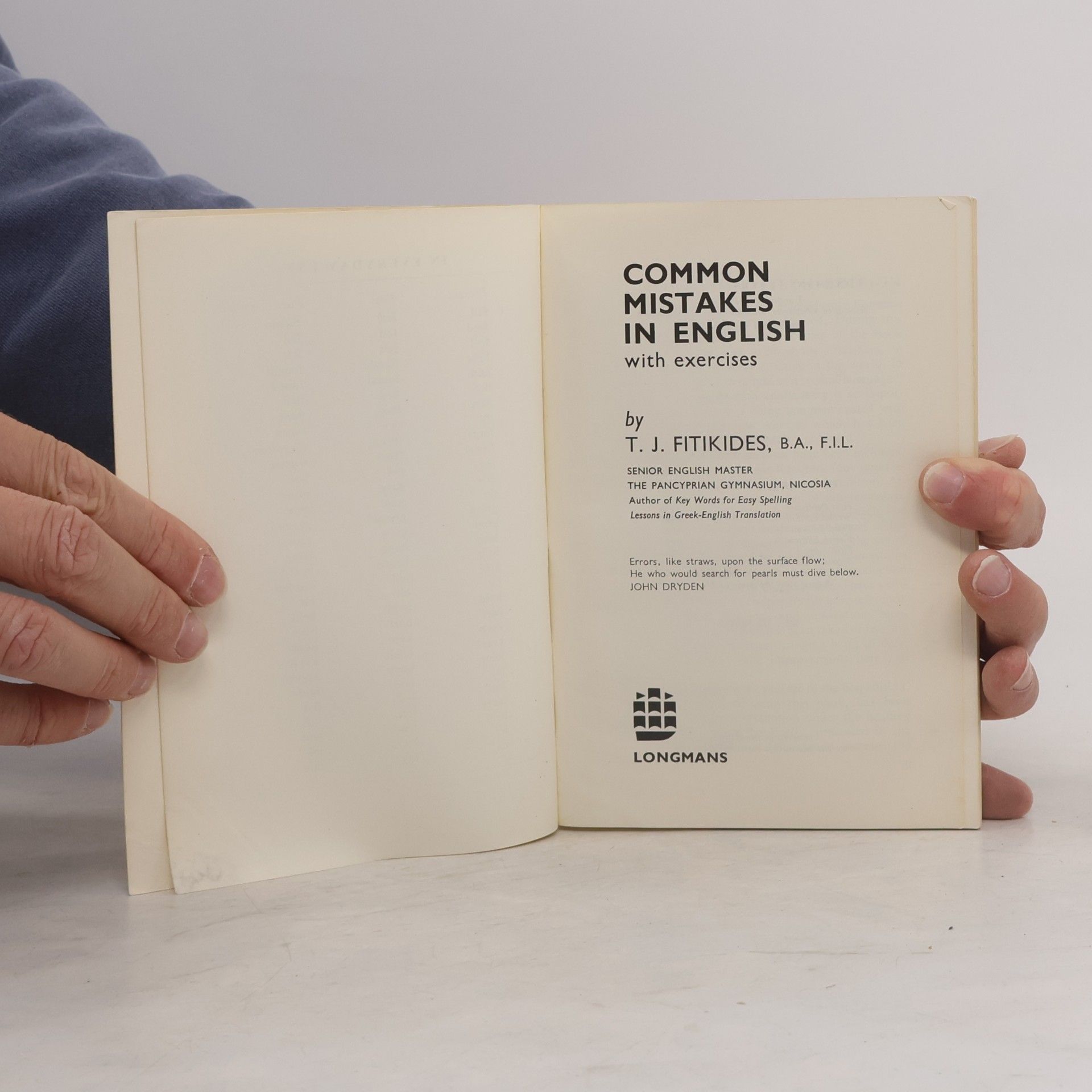 Timothy John Fitikides Common Mistakes in English with Exercises