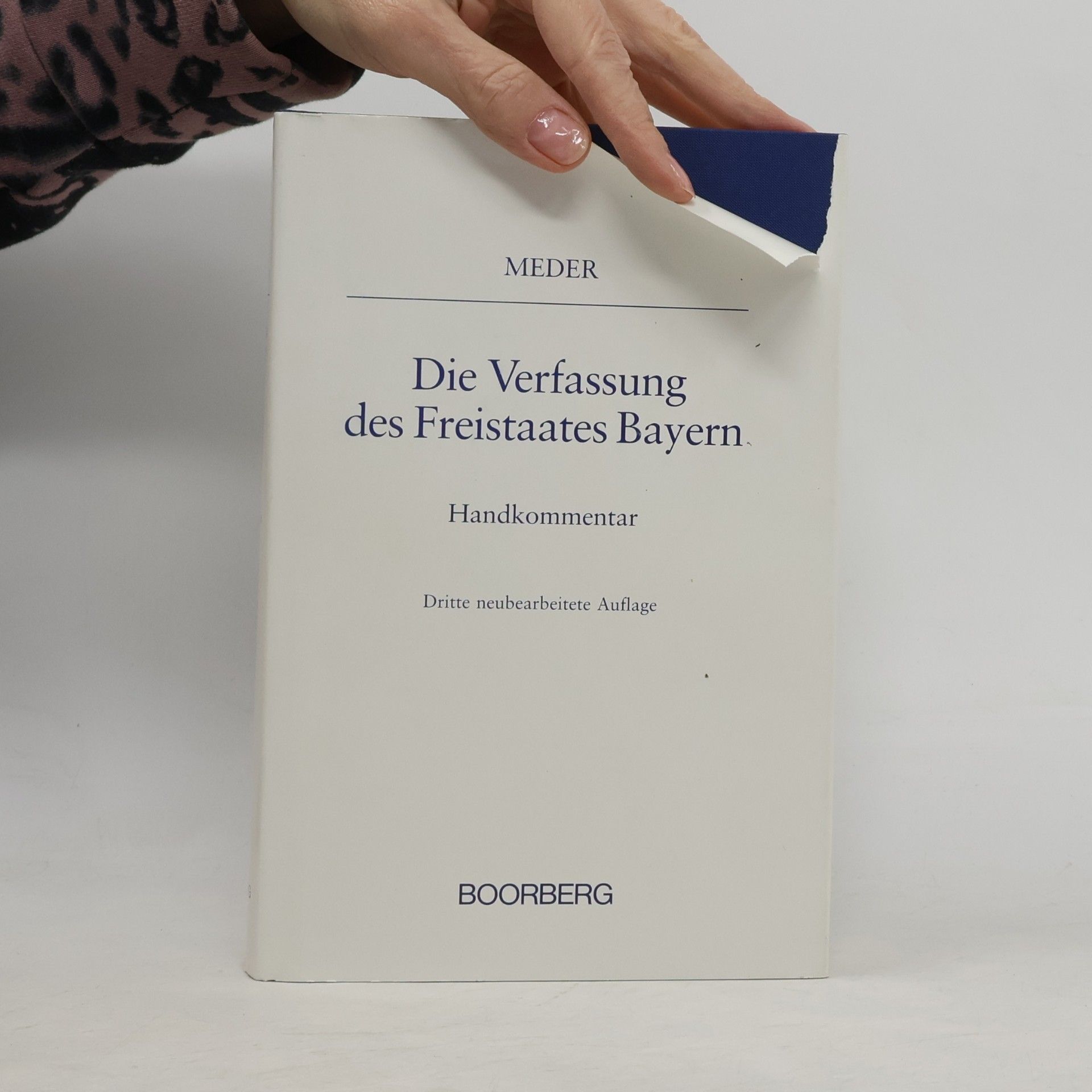 Theodor Meder Die Verfassung des Freistaates Bayern