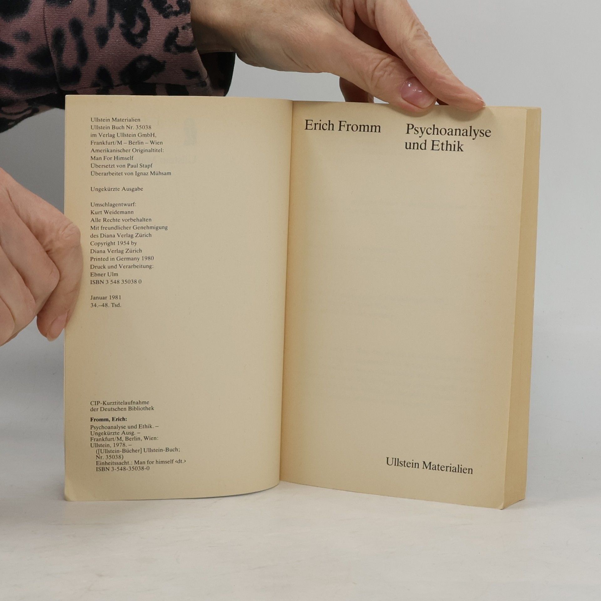 Erich Fromm Psychoanalyse und Ethik