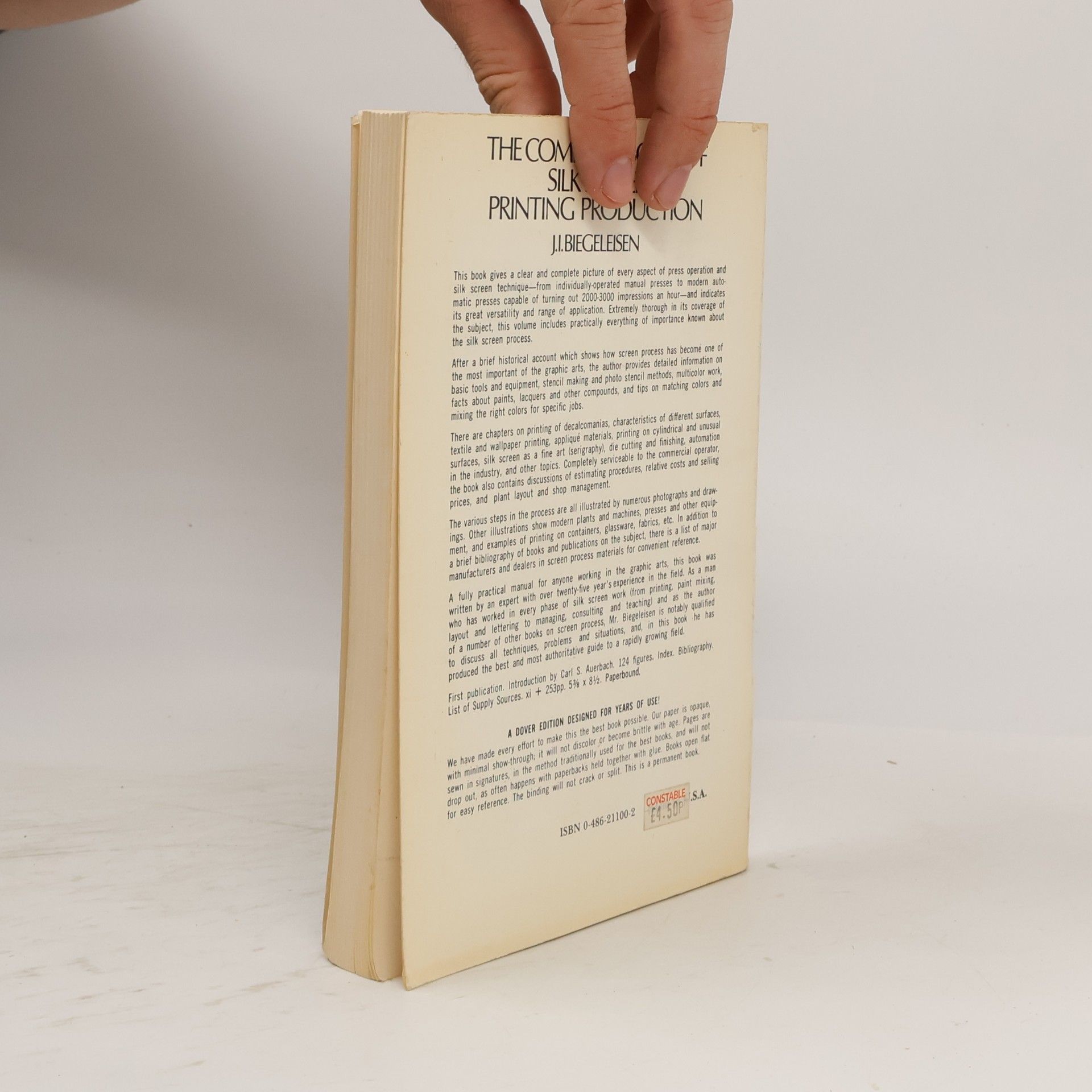 J.I. Biegeleisen The Complete Book of Silk Screen Printing Production