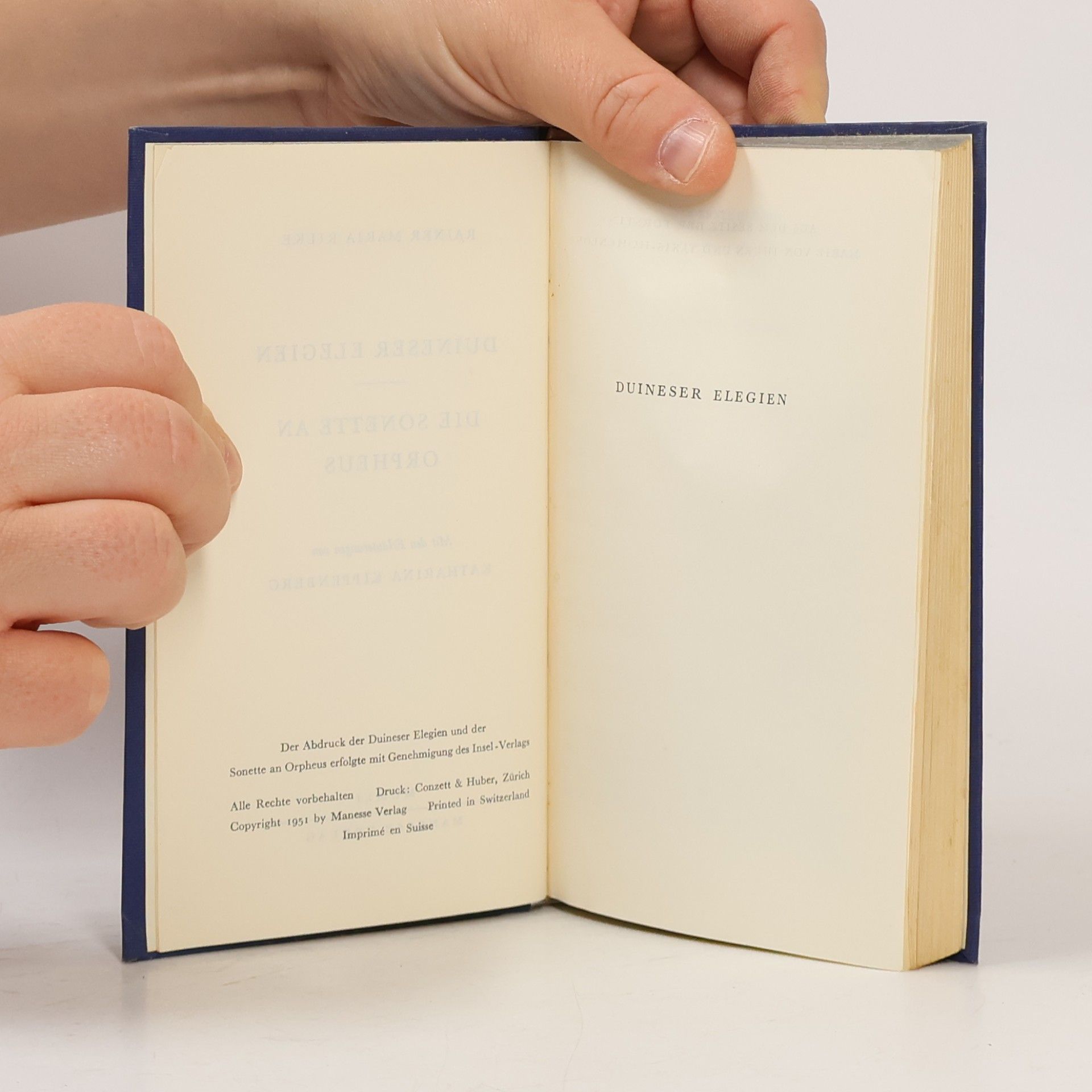 Rainer Maria Rilke Duineser Elegien. Die Sonette an Orpheus