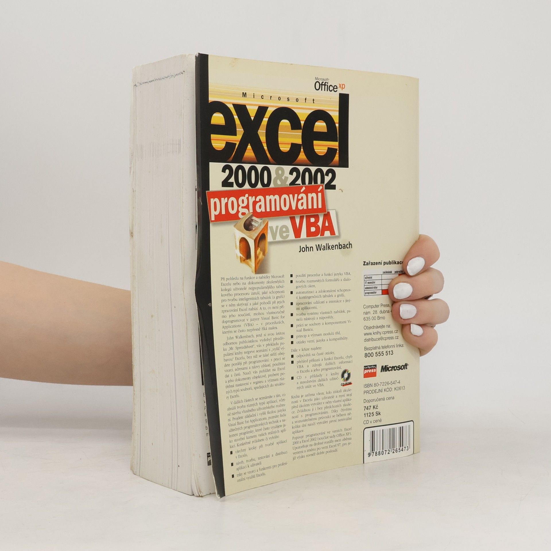 John Walkenbach Microsoft Excel 2000 a 2002. Programování ve VBA.