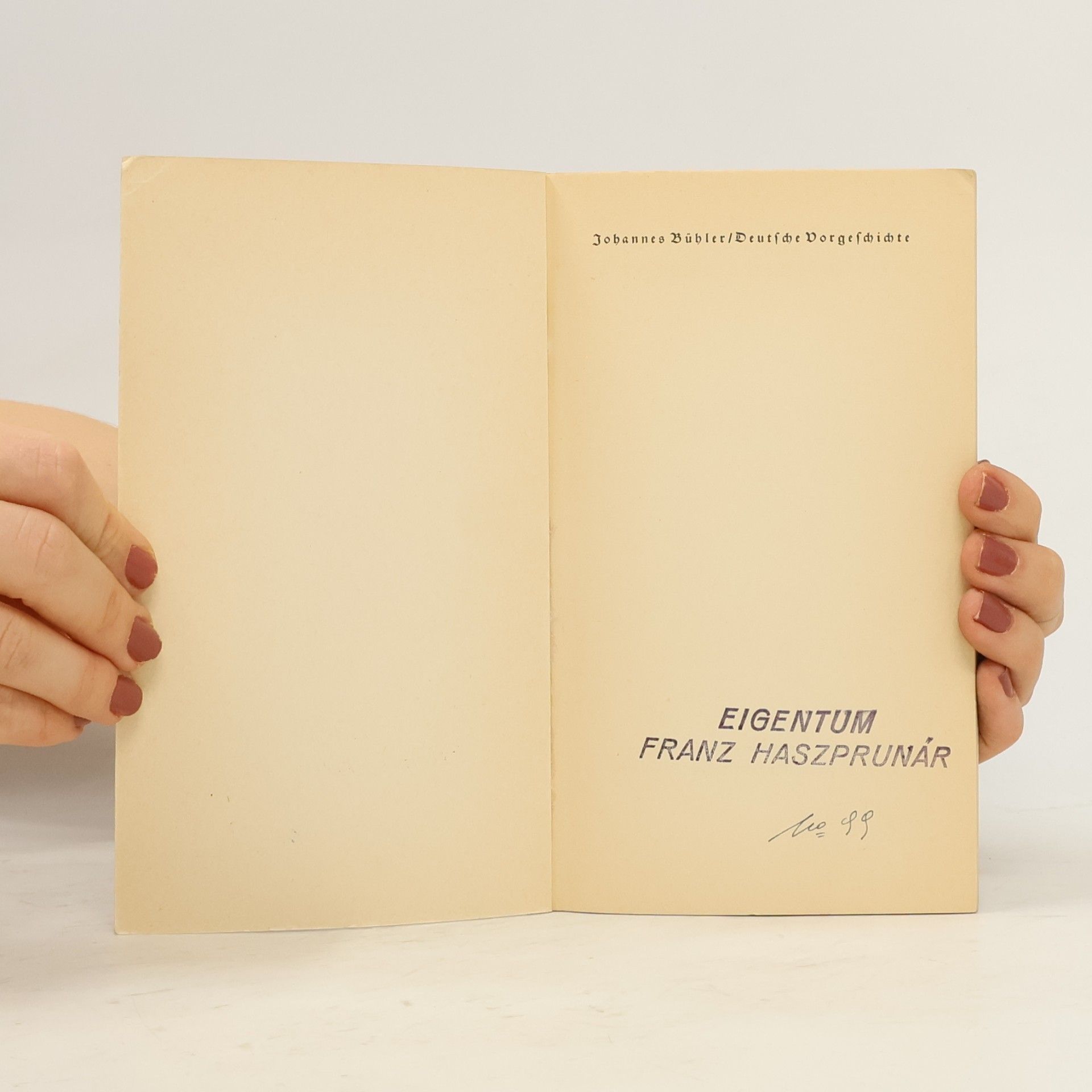 Johannes Bühler Deutsche Vorgeschichte